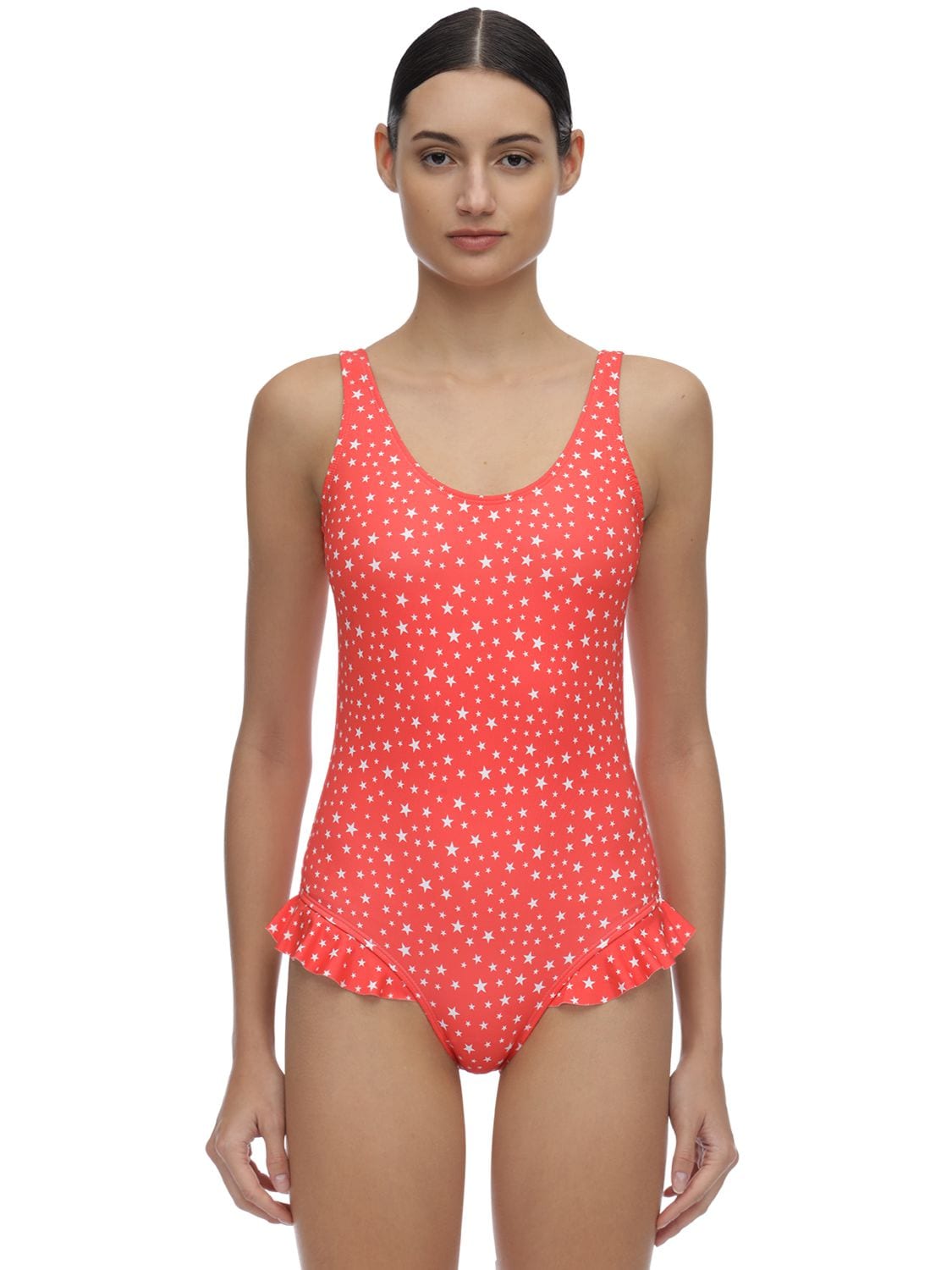 Verdelimon Virginia Ruffled One Piece Swimsuit In Coral