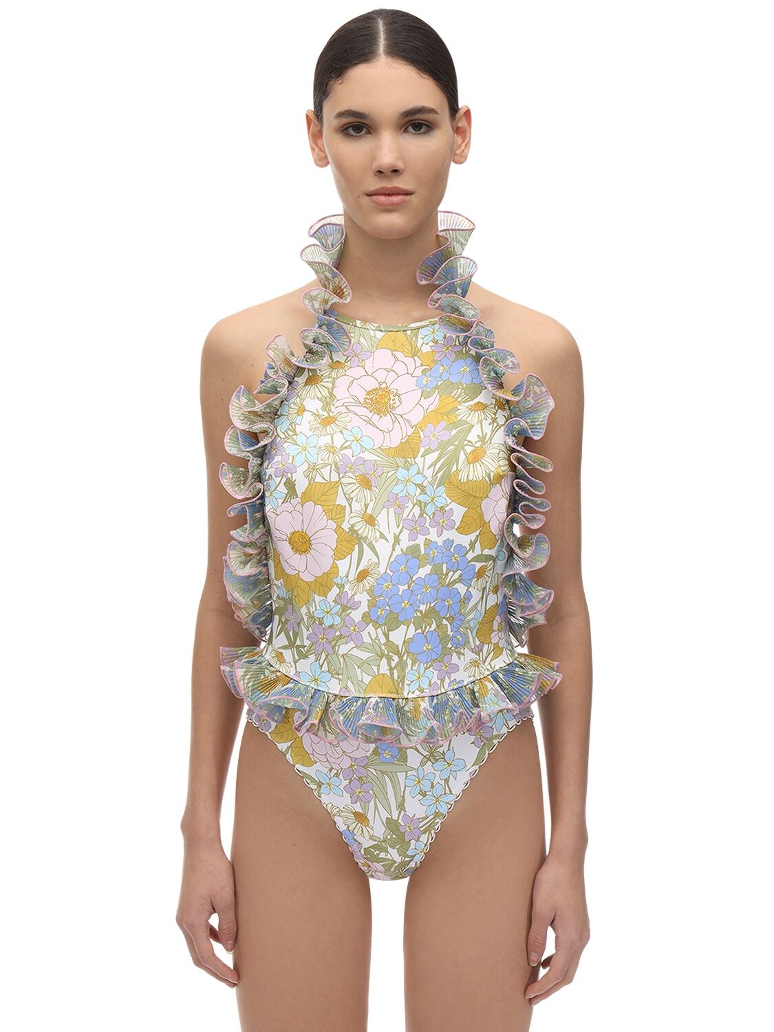 ZIMMERMANN SUPER EIGHT RUFFLED ONE PIECE SWIMSUIT,71ICDR009-QKXVRSBNRUFET1C1
