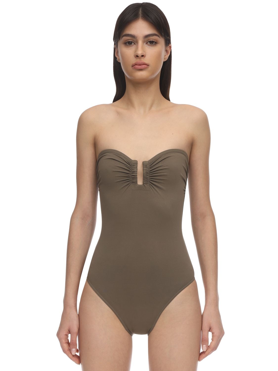 Eres Cassiopee Strapless One Piece Swimsuit In Mud