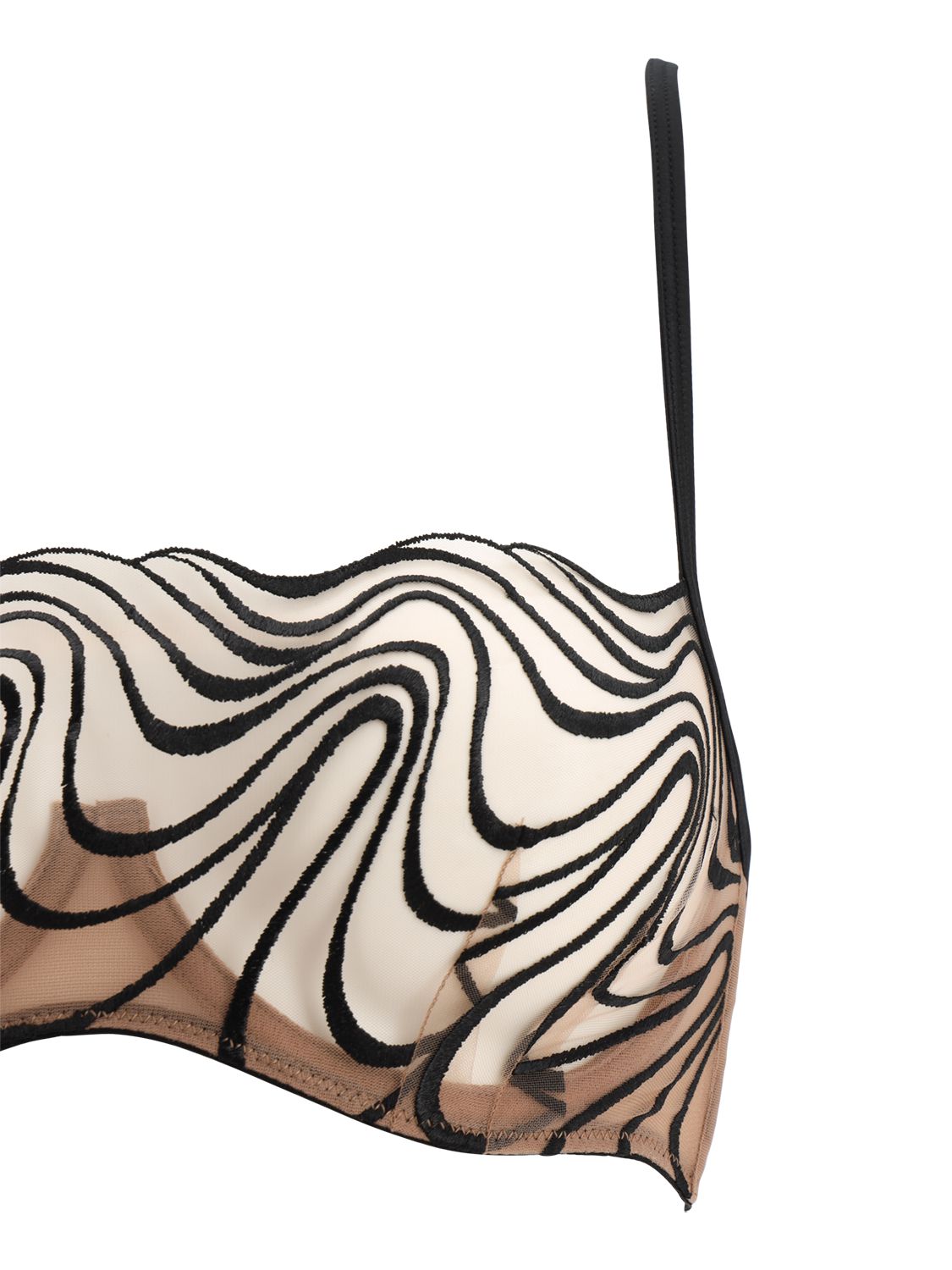 NOELLE WOLF MIST EMBROIDERED BANDEAU BRA