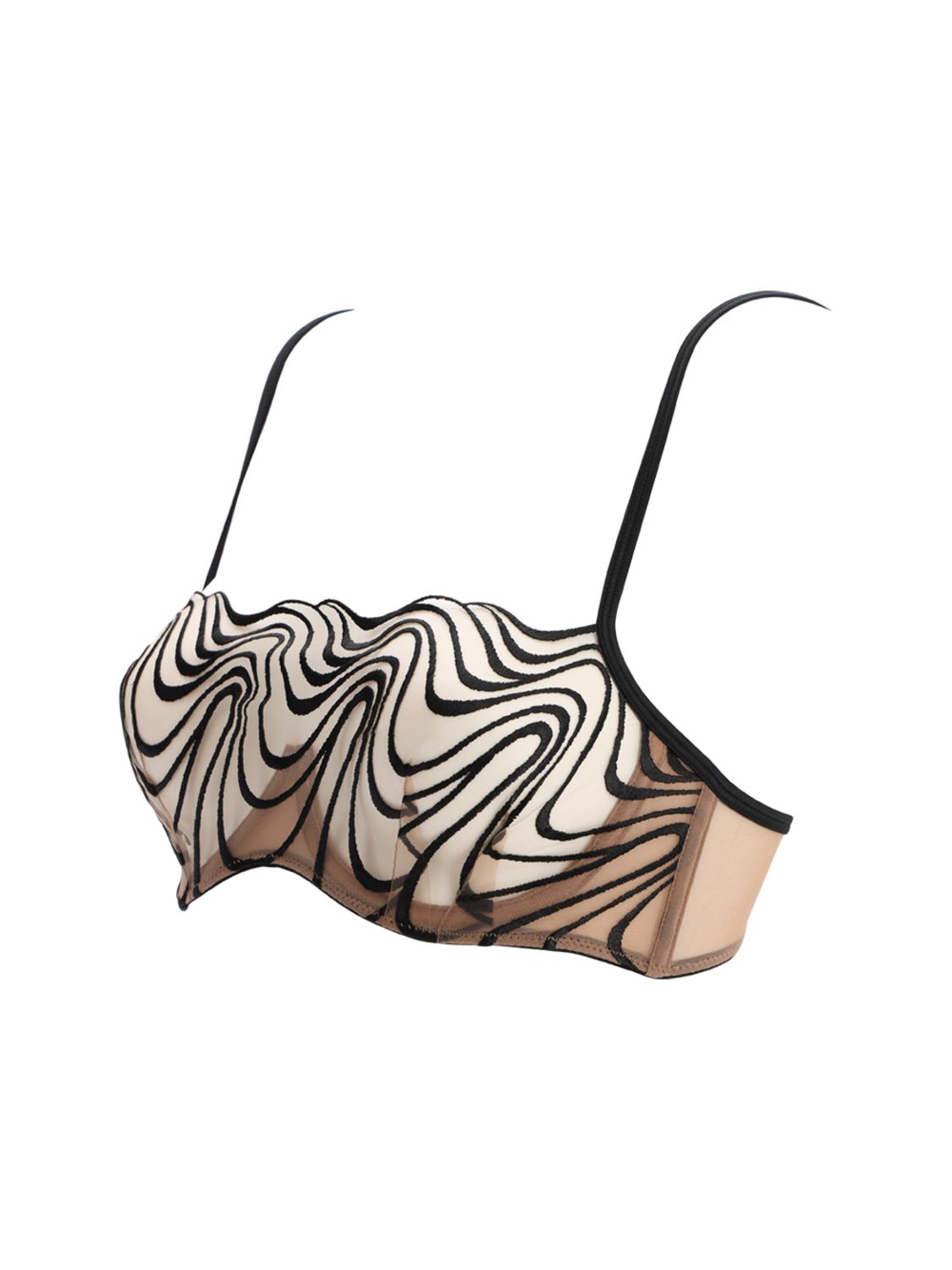 NOELLE WOLF MIST EMBROIDERED BANDEAU BRA