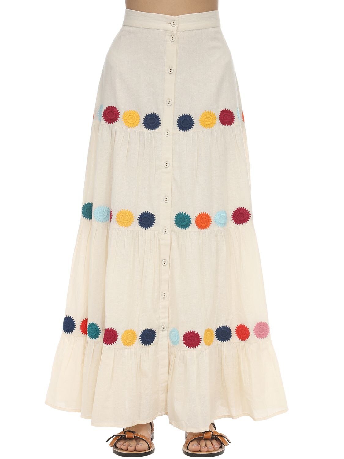 CAROLINA K “GIGI”纯棉薄纱长款半身裙,71ICE7013-Q1JN0