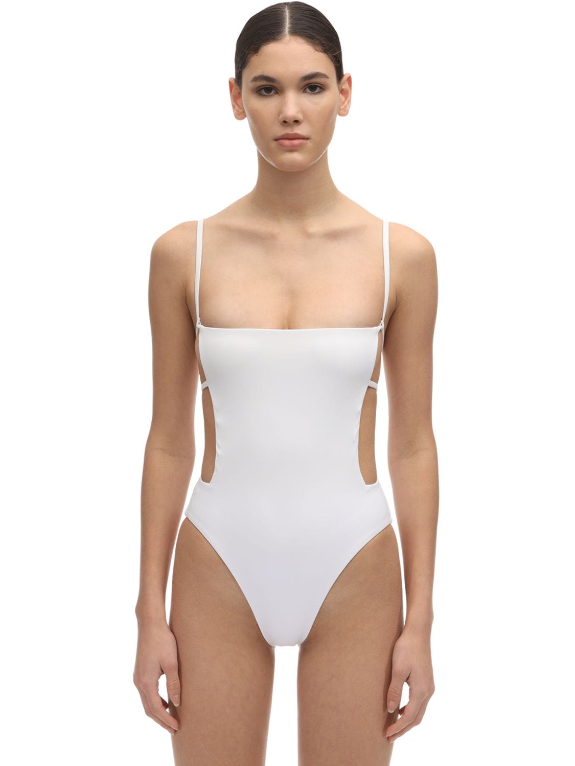 Anemone Cage One Piece Swimsuit In White