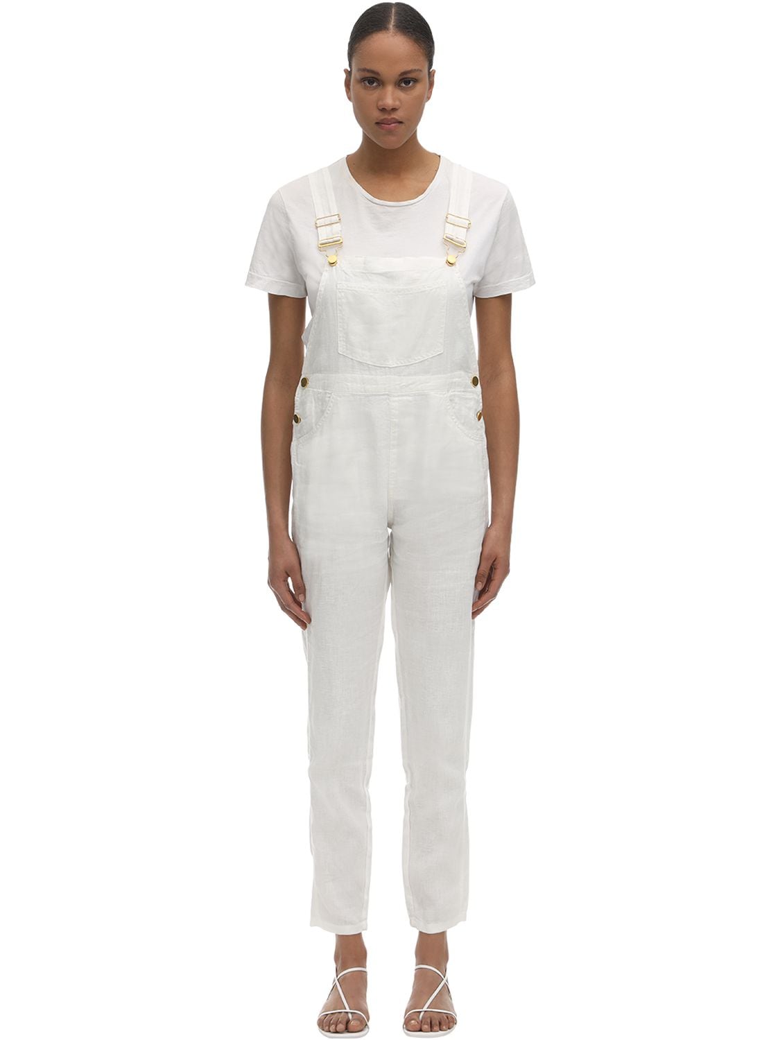 WEWOREWHAT BASIC LINEN dungarees,71ICEB003-MTAW0