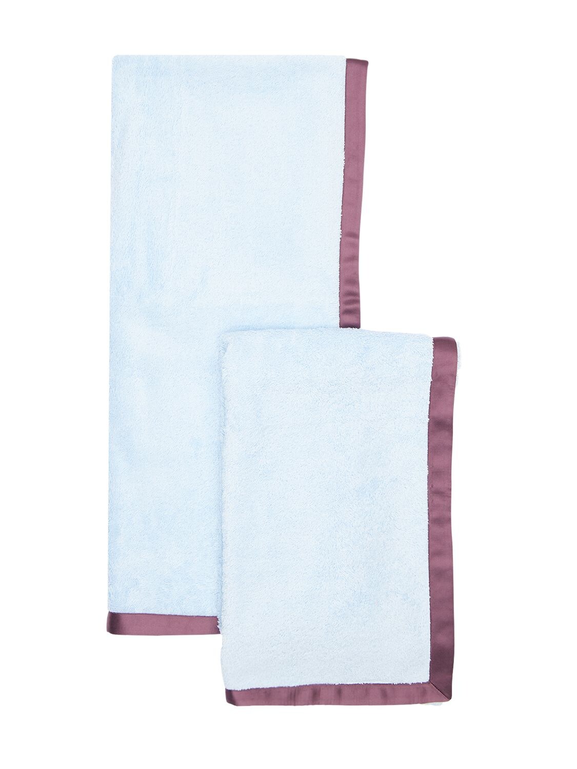 Alessandro Di Marco Set Of 2 Cotton Terrycloth Towels In Blue,plum