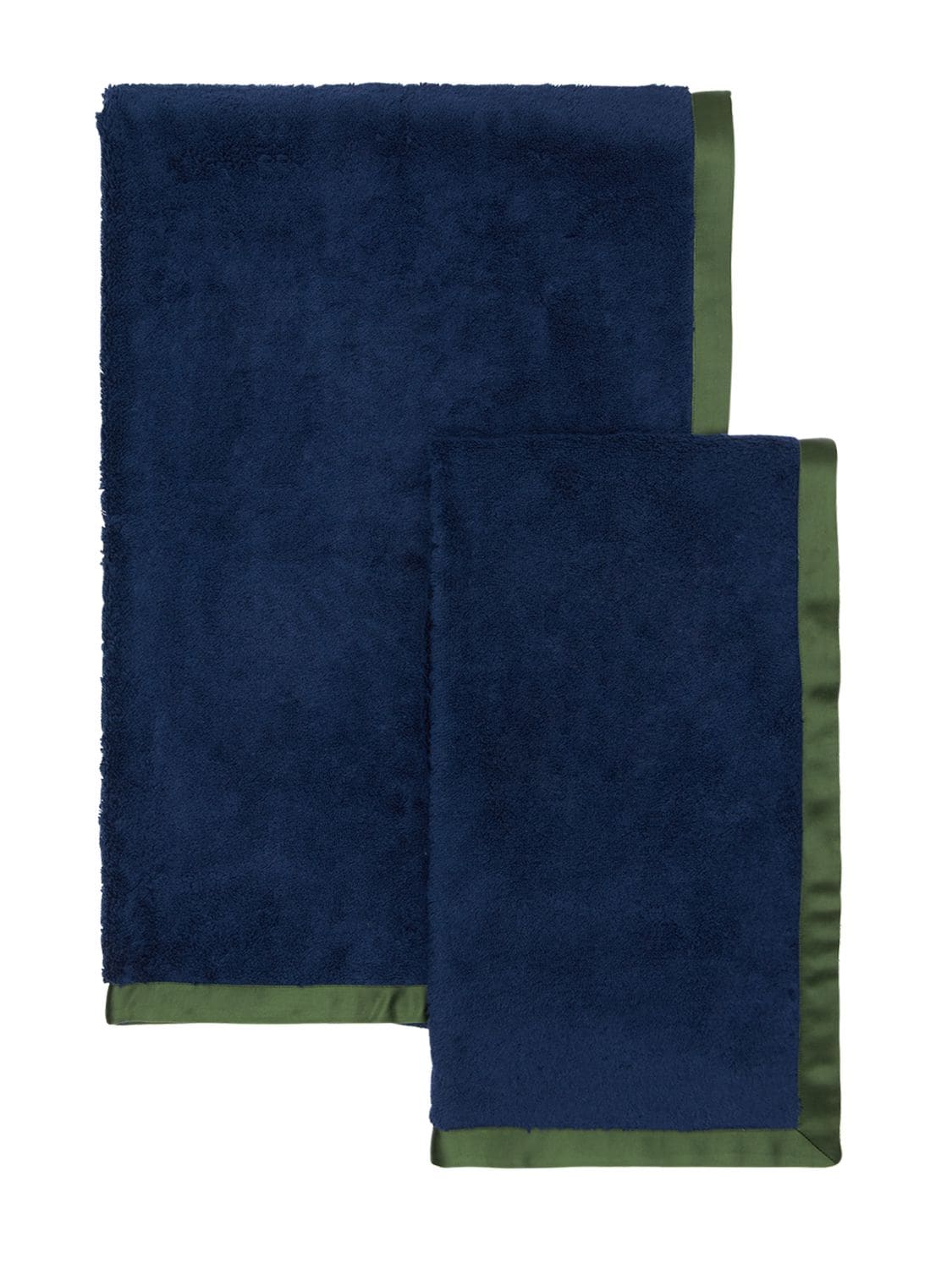 Alessandro Di Marco Set Of 2 Cotton Terrycloth Towels In Blue,green