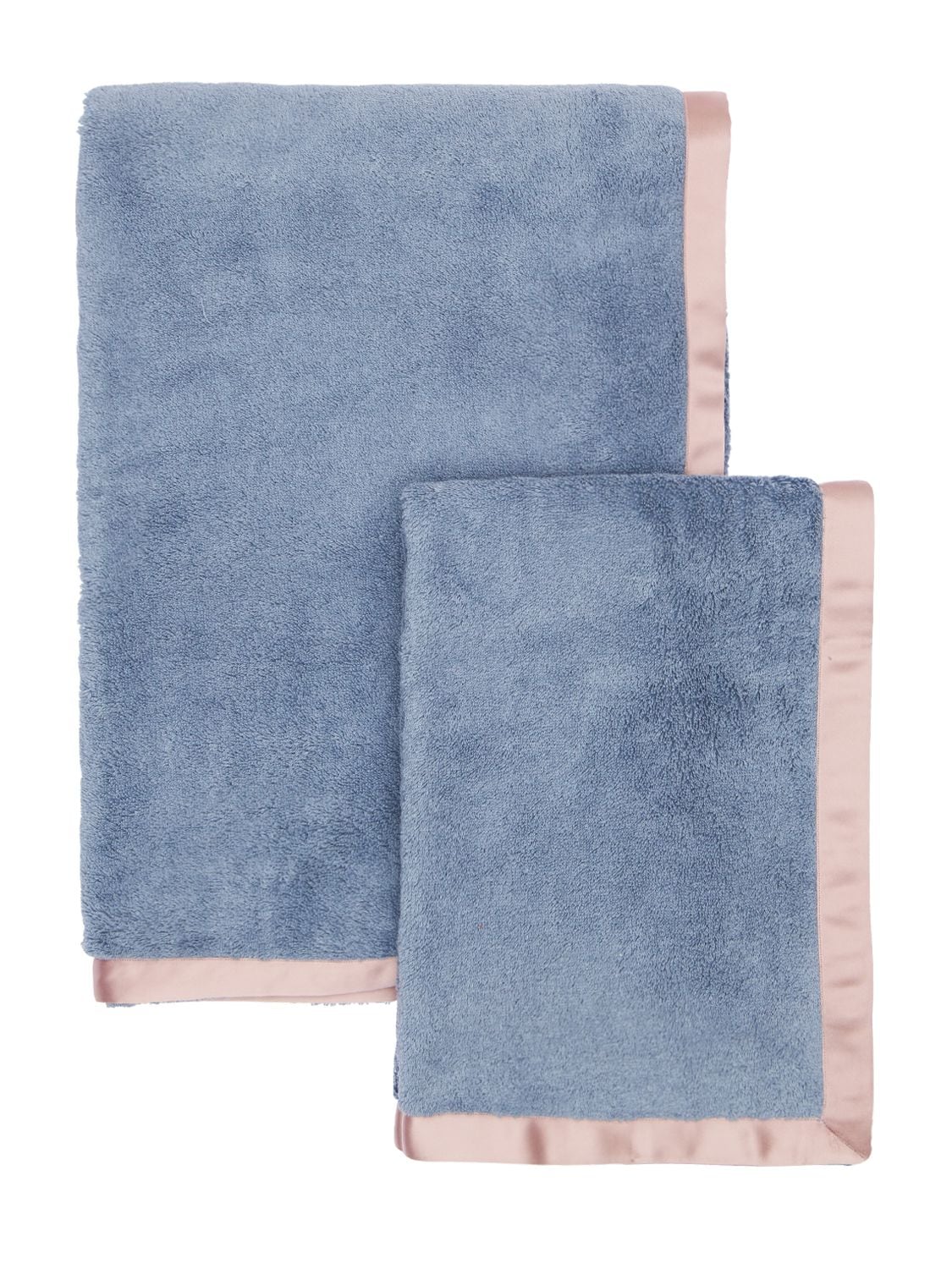 Alessandro Di Marco Set Of 2 Cotton Terrycloth Towels In Grey,pink