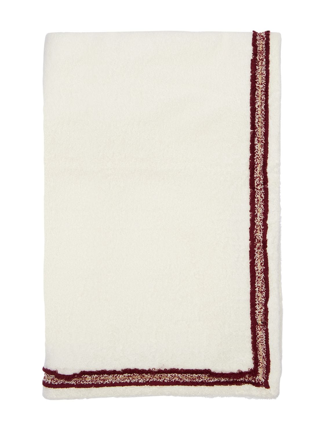 Alessandro Di Marco Cotton Terrycloth Beach Towel In White,red