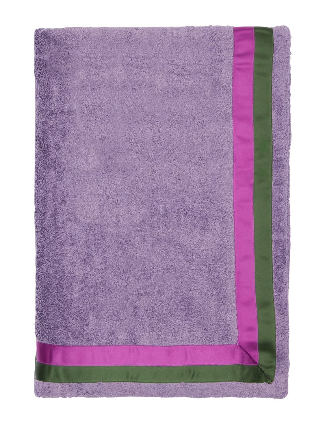 Alessandro Di Marco Large Cotton Terrycloth Beach Towel In Purple,green