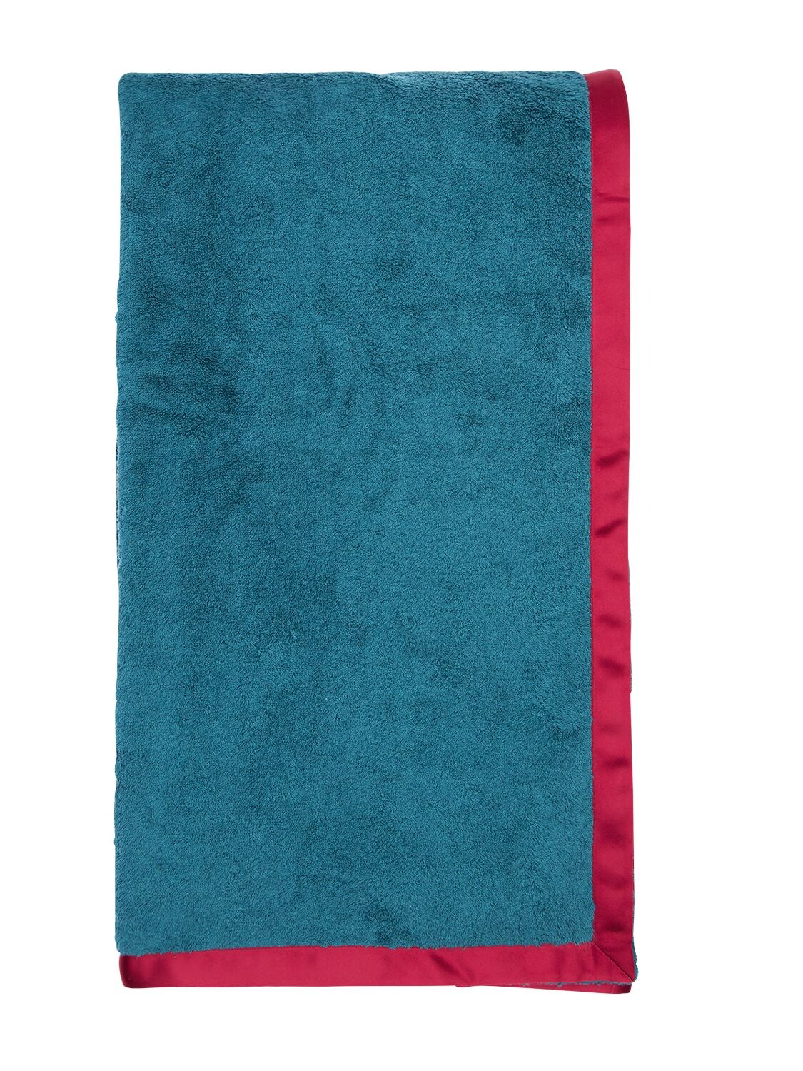 Alessandro Di Marco Cotton Terrycloth Bath Towel In Petrolblue,red