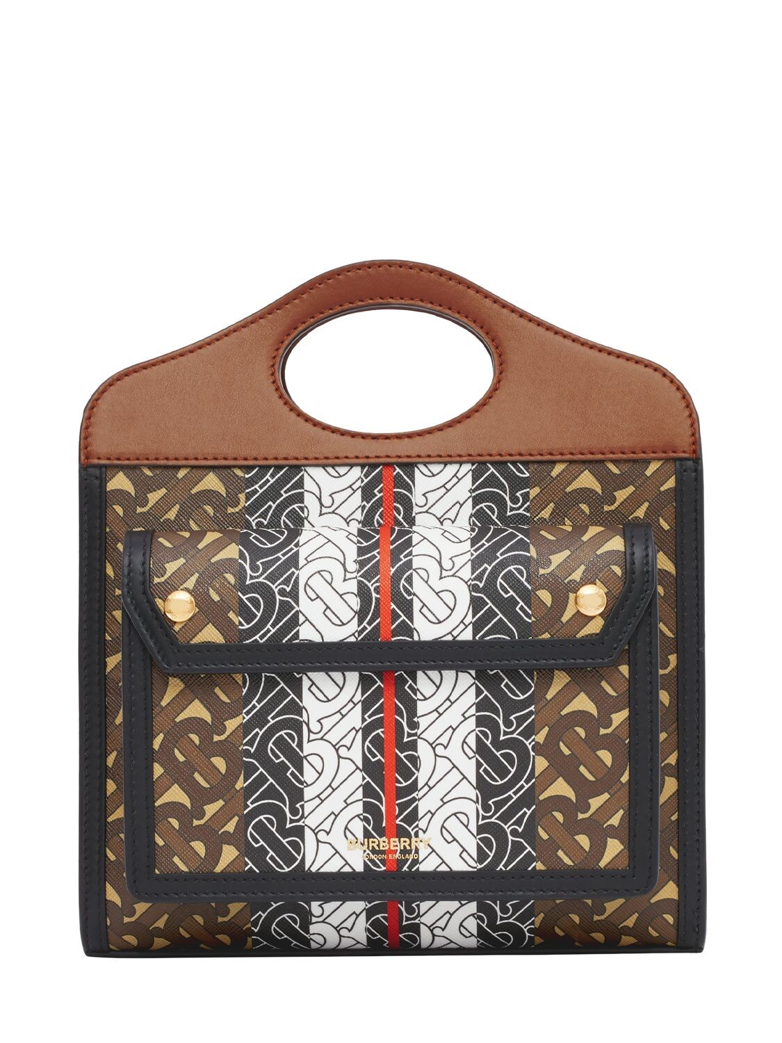 Burberry Mini Pocket & Canvas Monogram Bag In Brown