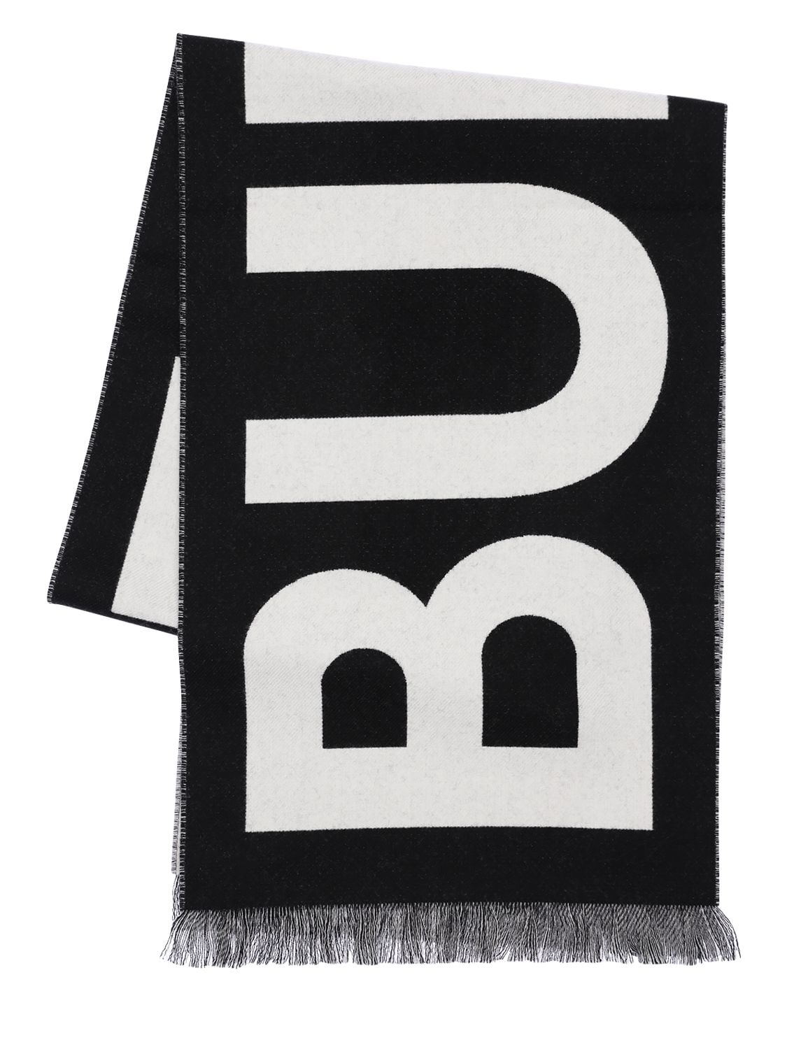 Burberry Football Printed Logo Scarf In Black