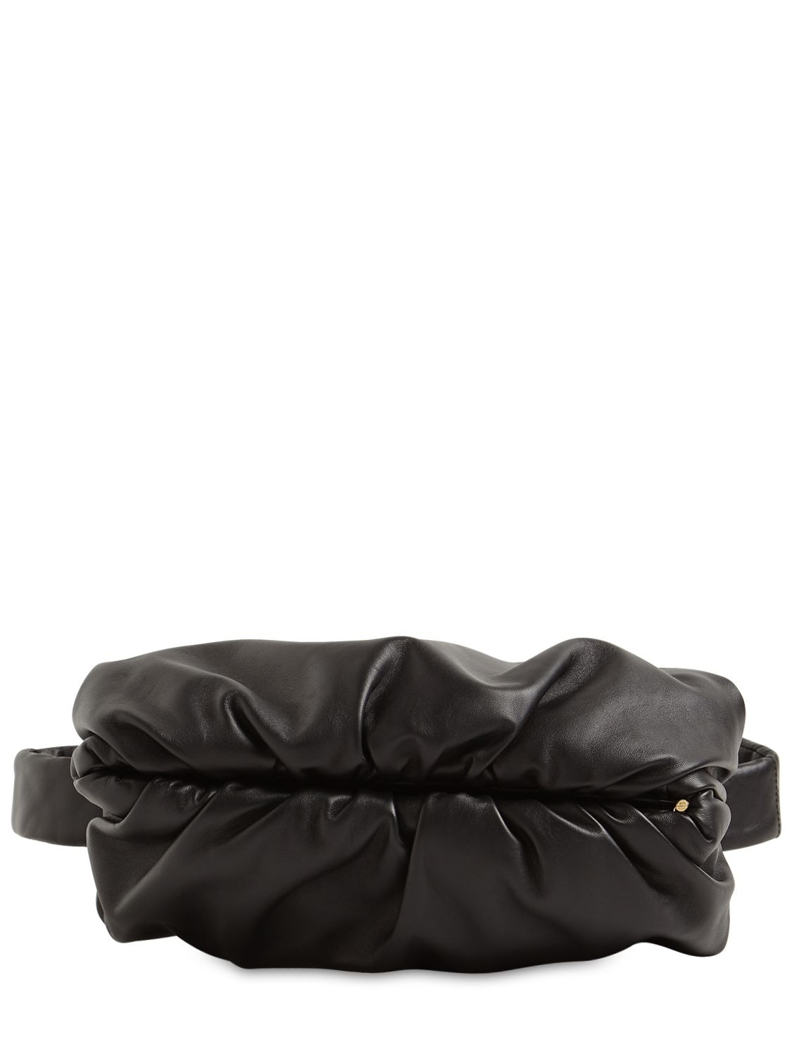 Bottega Veneta Leather Crossbody Belt Bag In Black