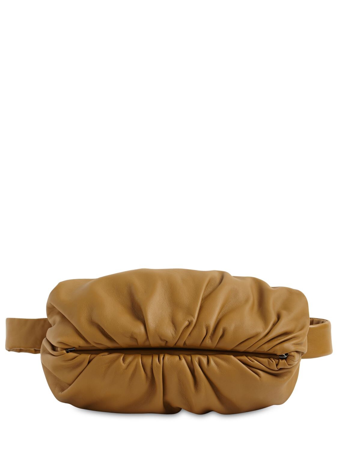 Bottega Veneta Leather Crossbody Belt Bag In Moutarde Gold