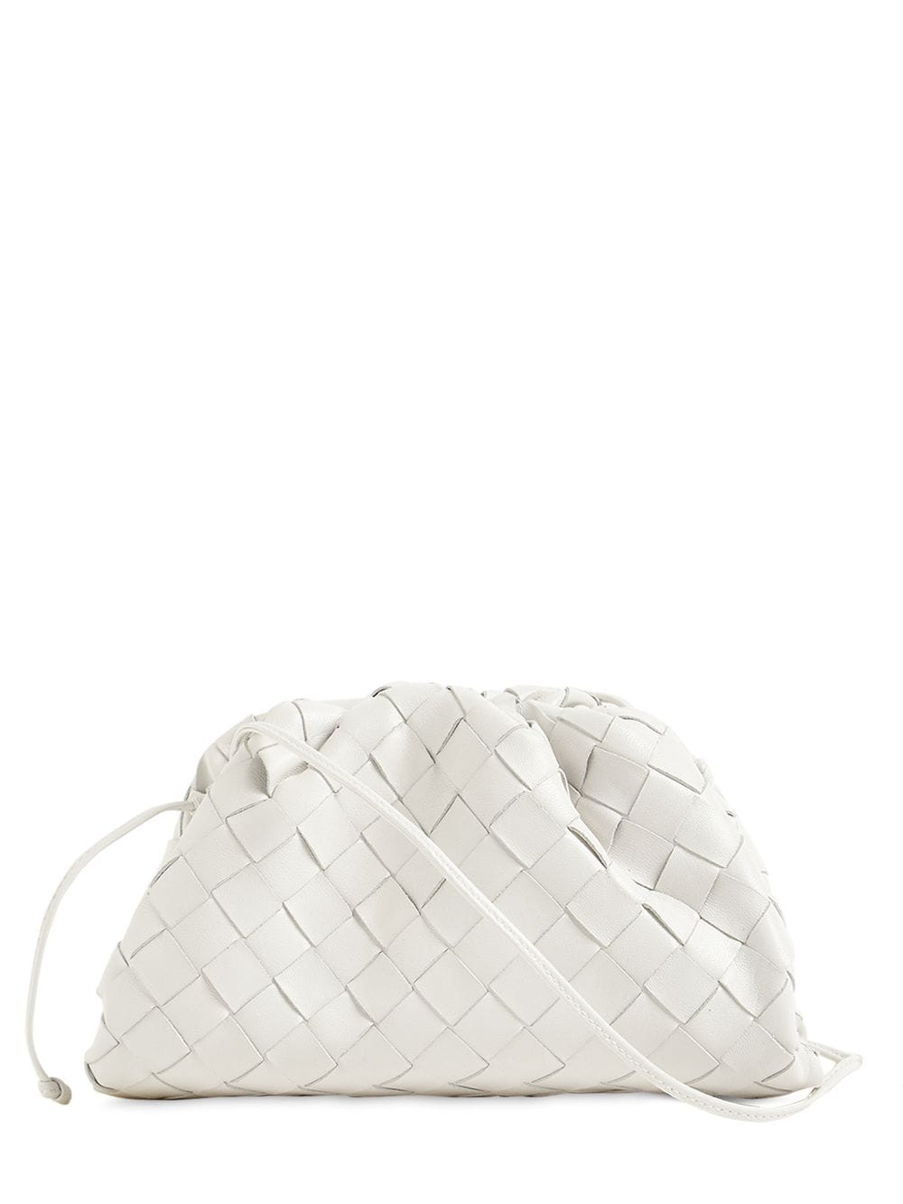 Bottega Veneta The Mini Pouch Intreccio Leather Clutch In White | ModeSens