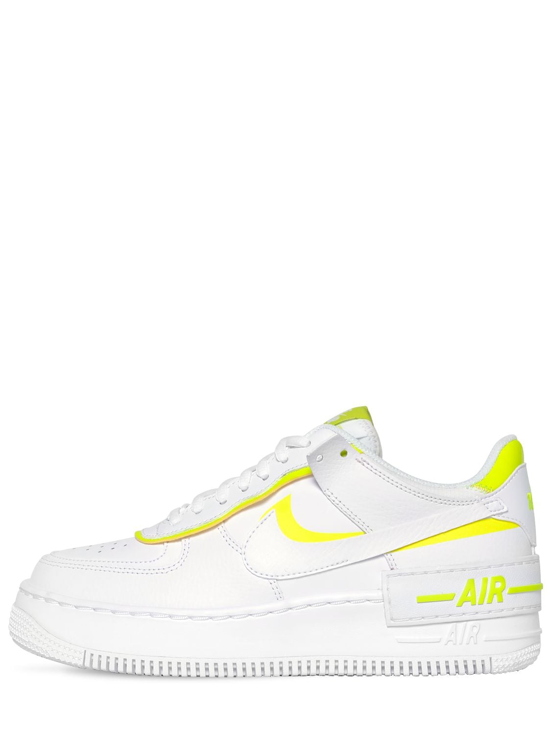Nike Af1 Shadow Sneakers In White,lemon
