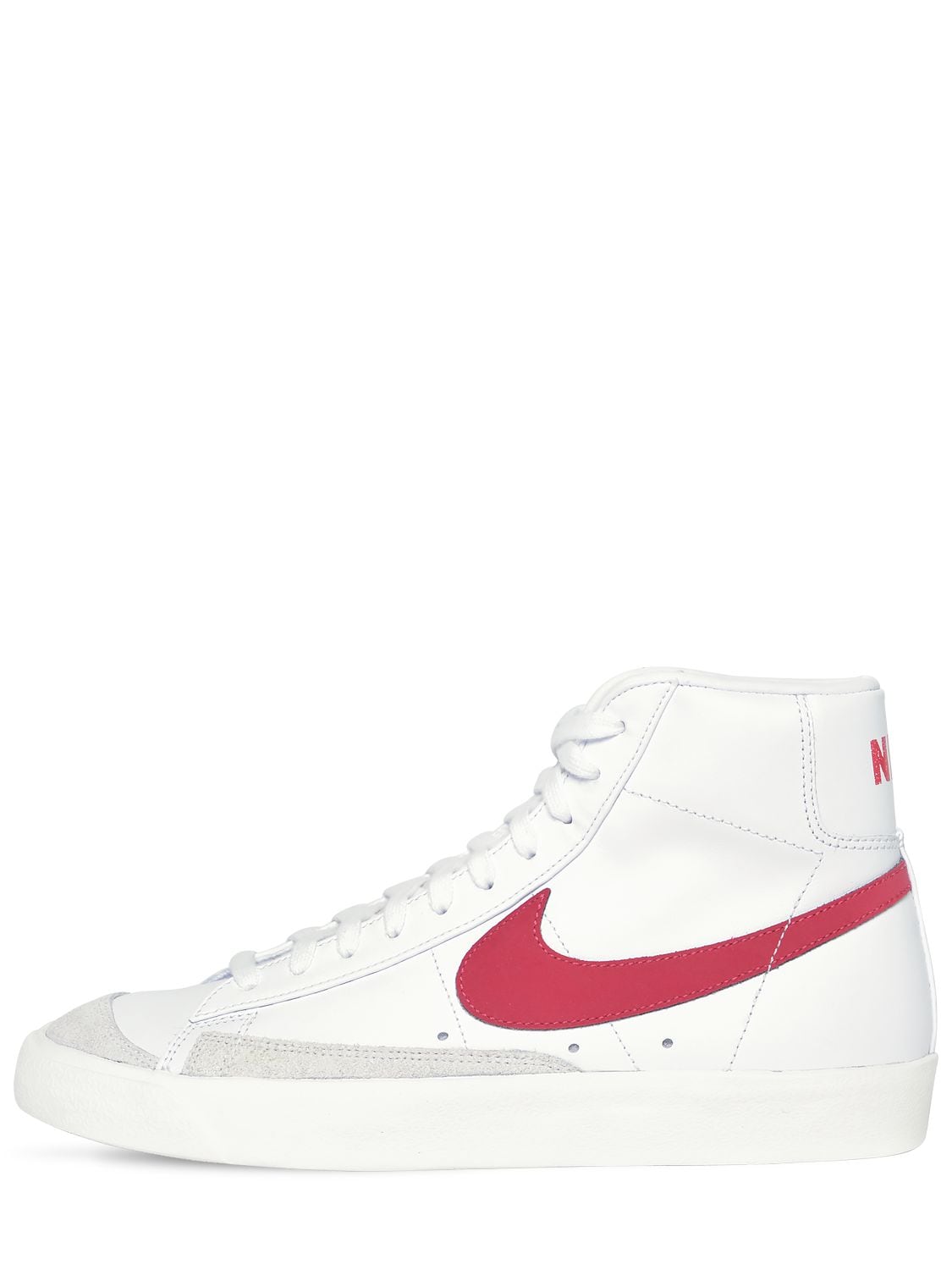 Nike Blazer Mid 77 Vintage Suede-trimmed Leather High-top Sneakers In White