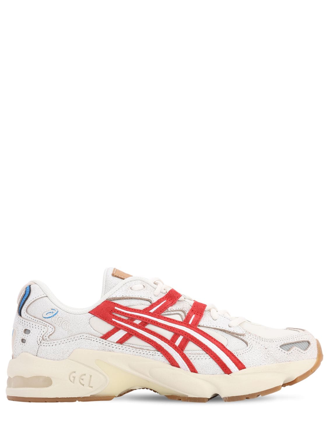 Asics Gel Kayano 5 Leather Sneakers In White Modesens