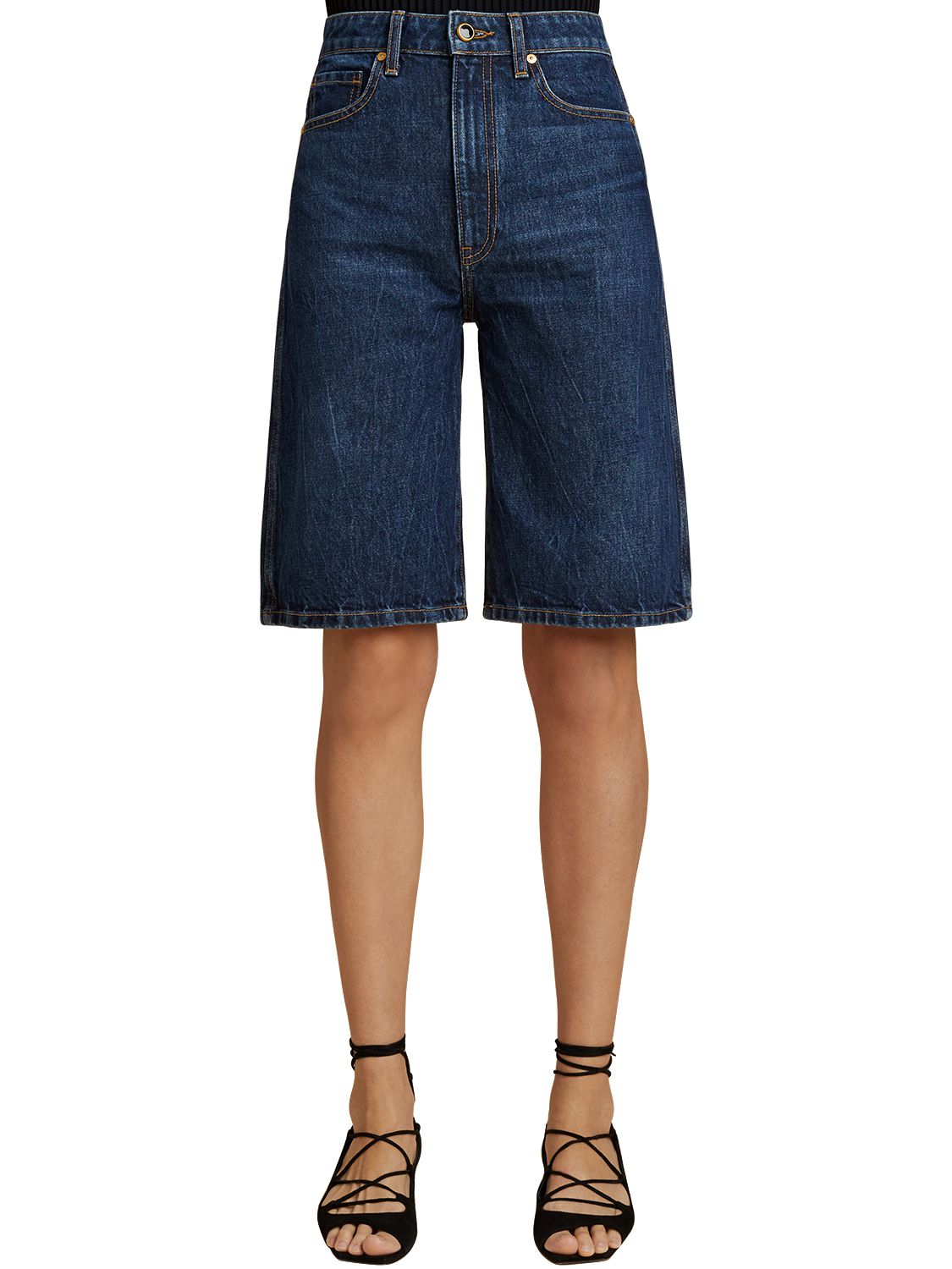 KHAITE MITCH COTTON DENIM SHORTS