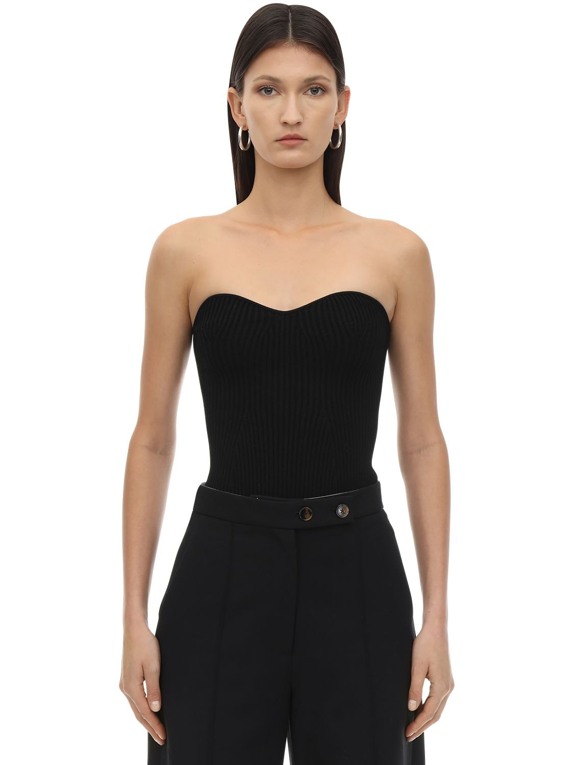 Khaite Lucie Ribbed Jersey Top In Black
