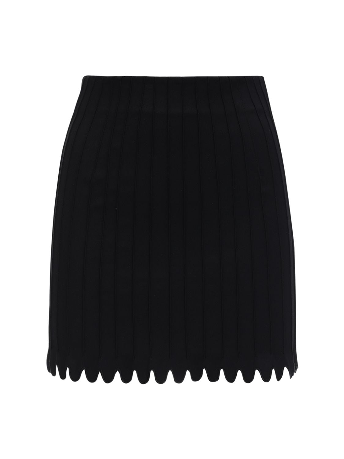 Pintuck Stretch Cotton Mini Skirt
