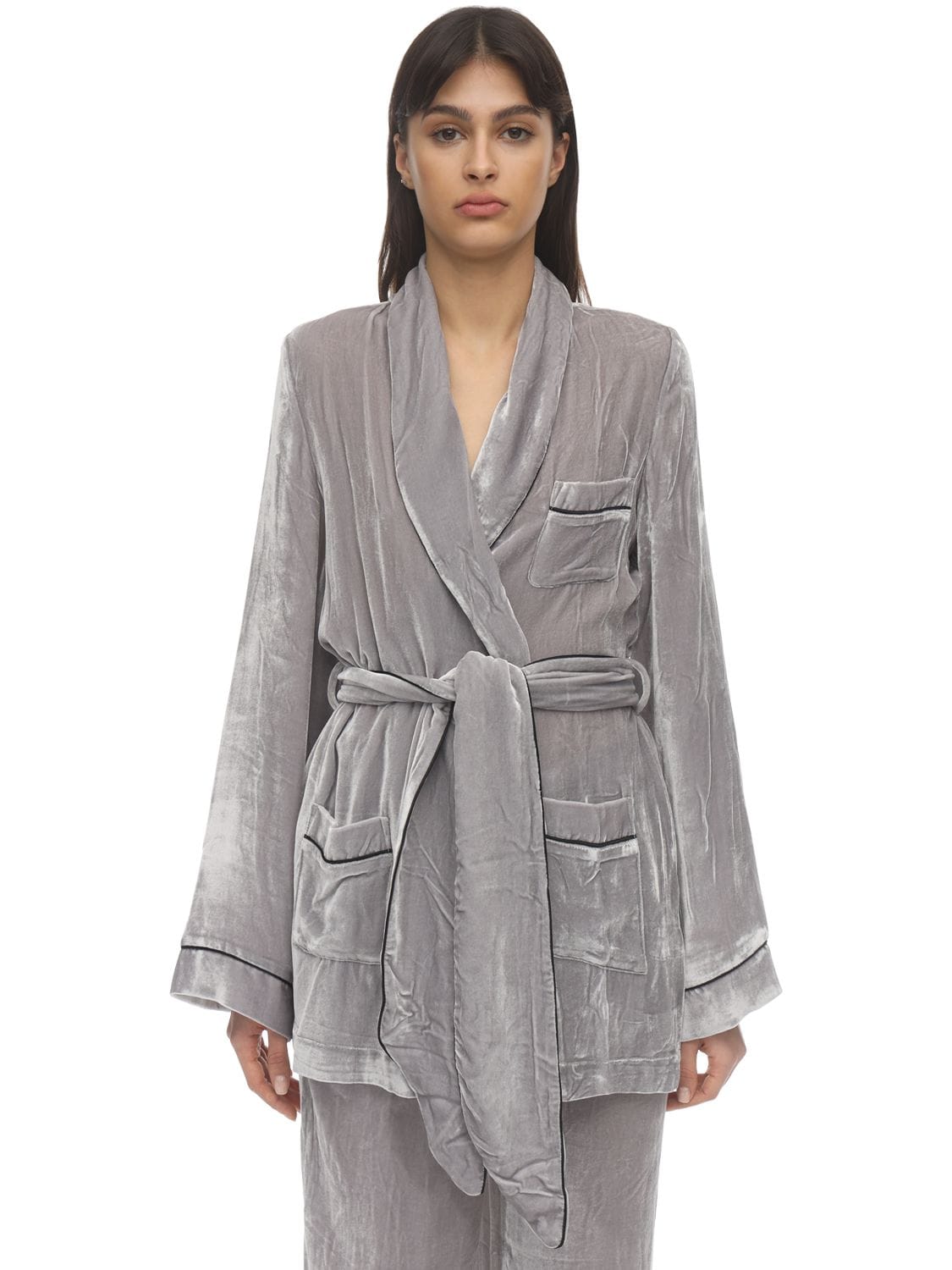 SLEEPING WITH JACQUES THE BON VIVANT SILK VELVET dressing gown,71IDPF003-RE9WRQ2