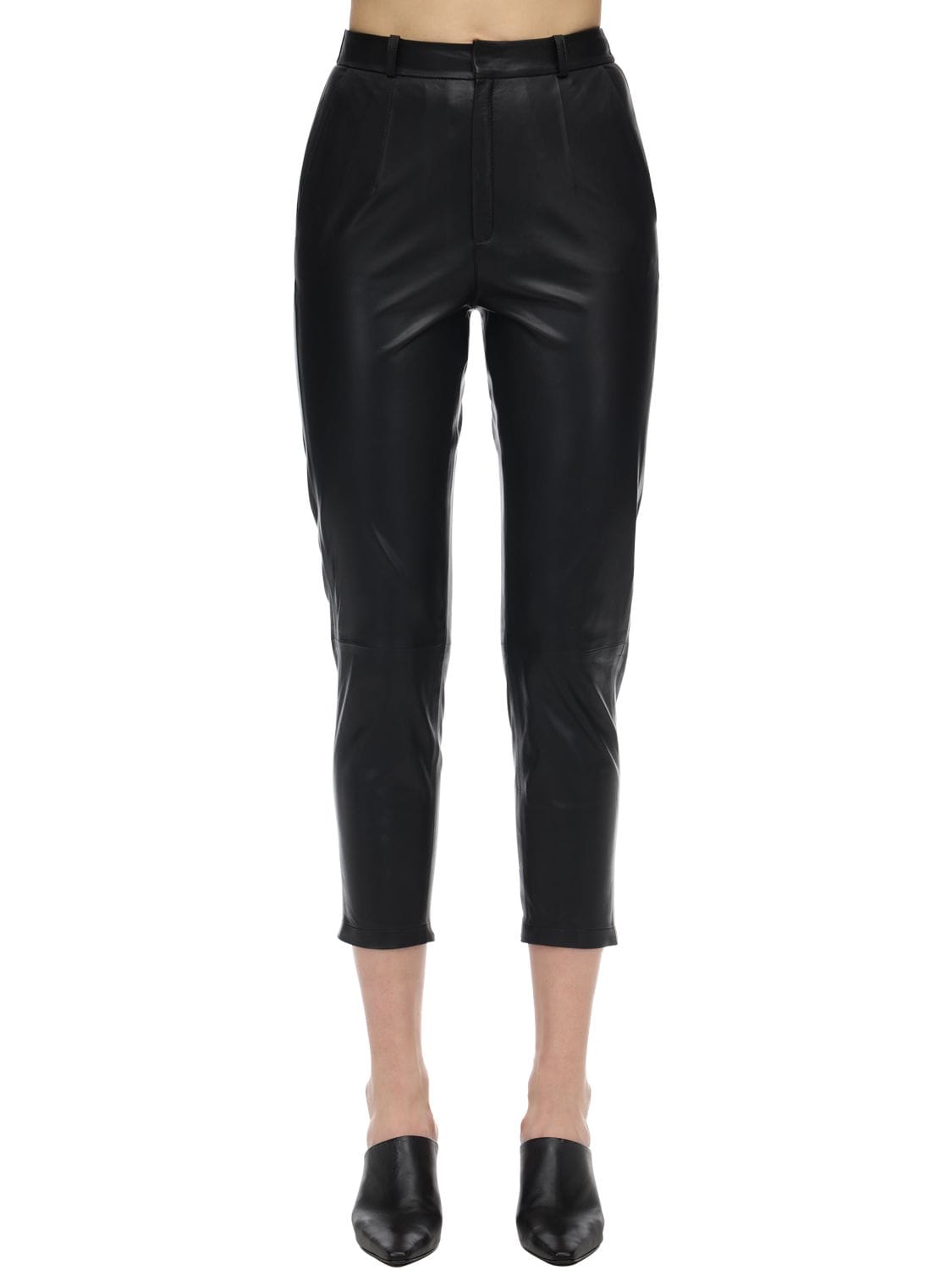 Zeynep Arcay Mom Leather Pants In Black