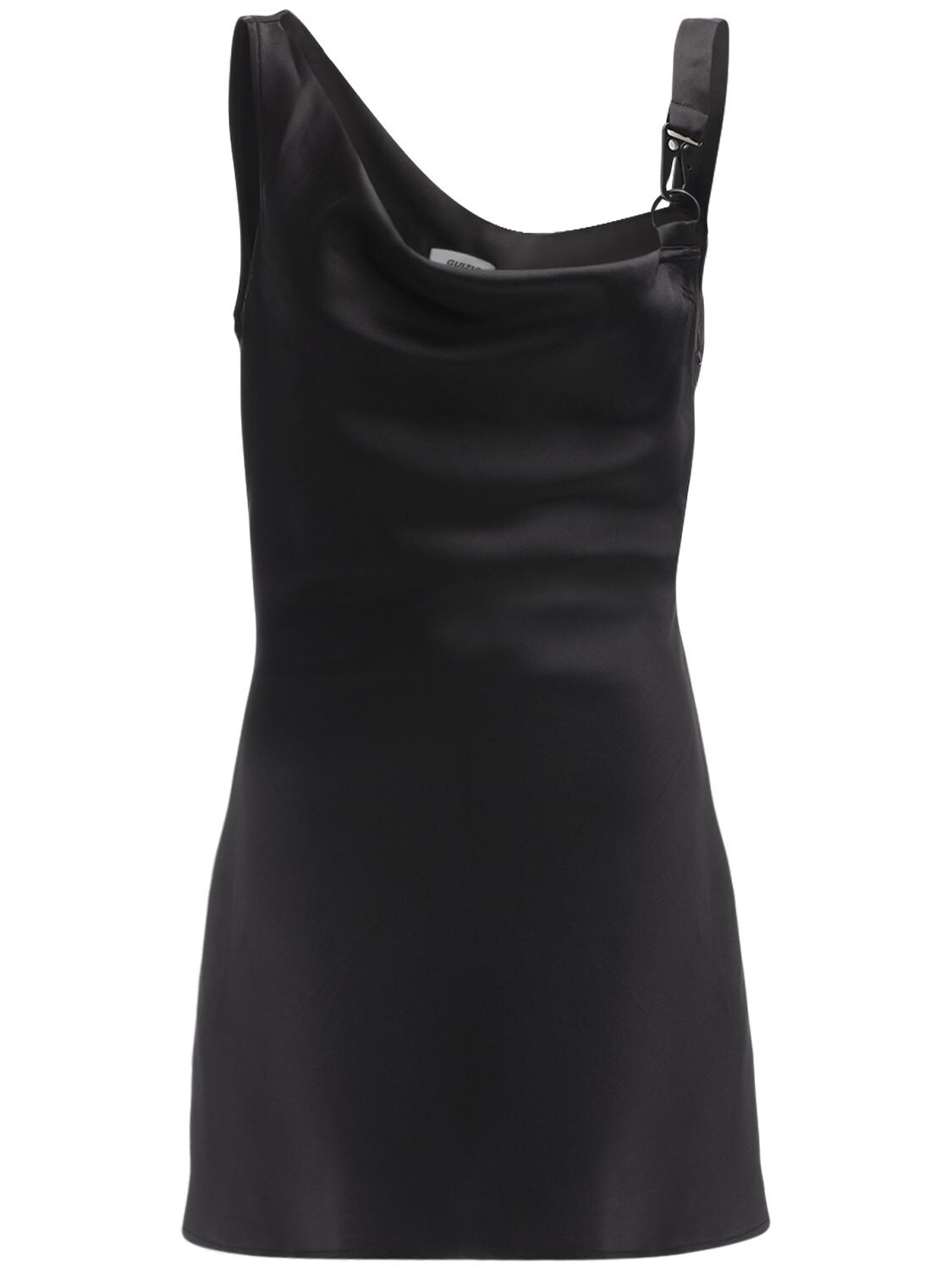 Danielle Guizio Hooked Satin Mini Dress In Black