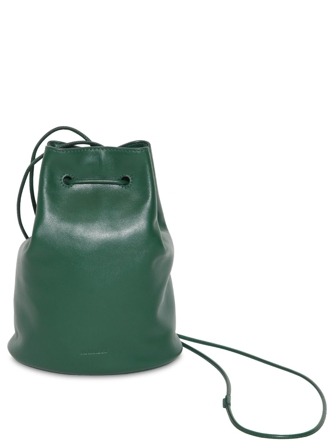 Jil Sander Climb Drawstring Leather Bag In Dark Green | ModeSens