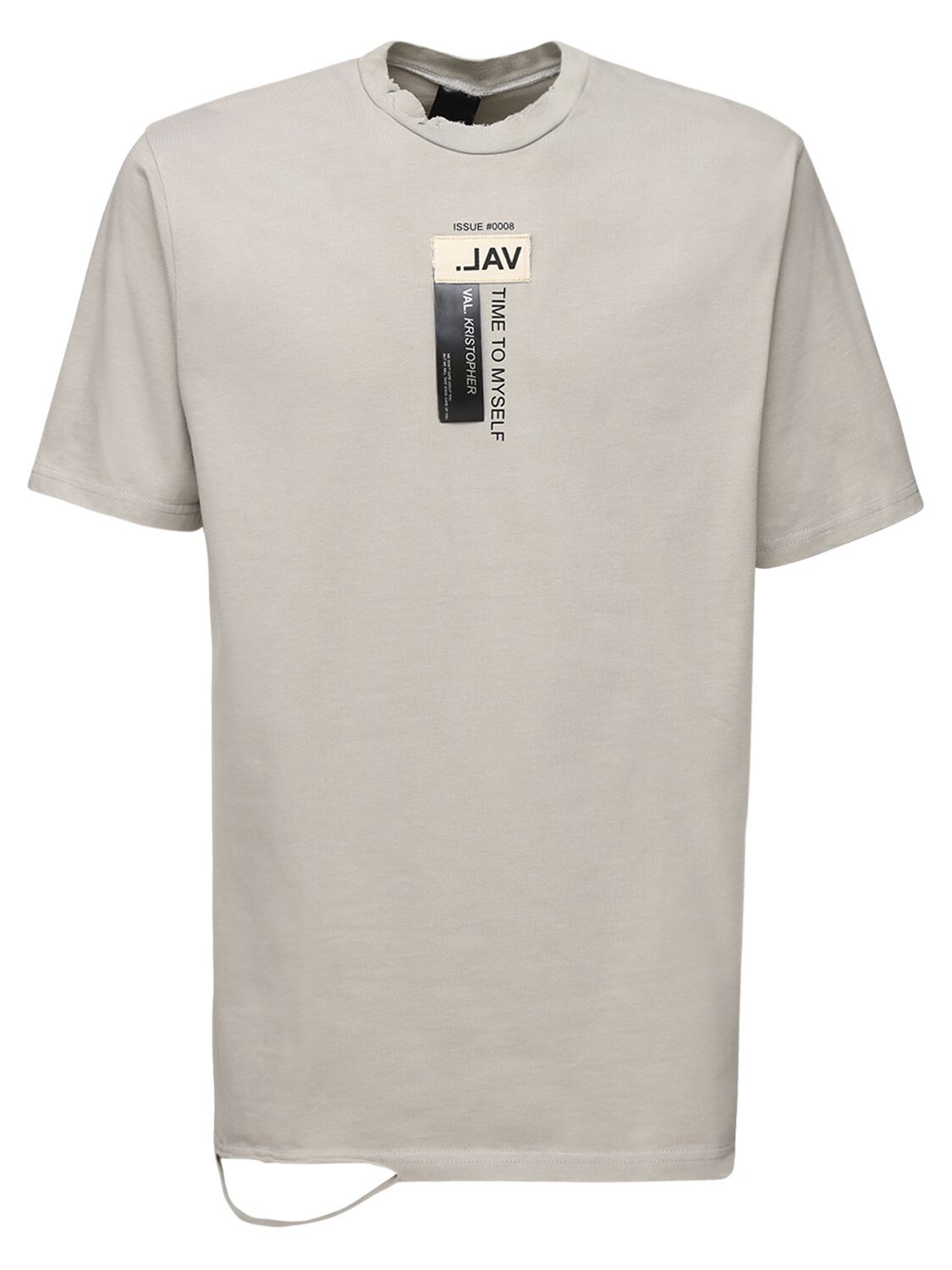 Val Kristopher Oversize Logo Cotton Jersey T-shirt In Grey