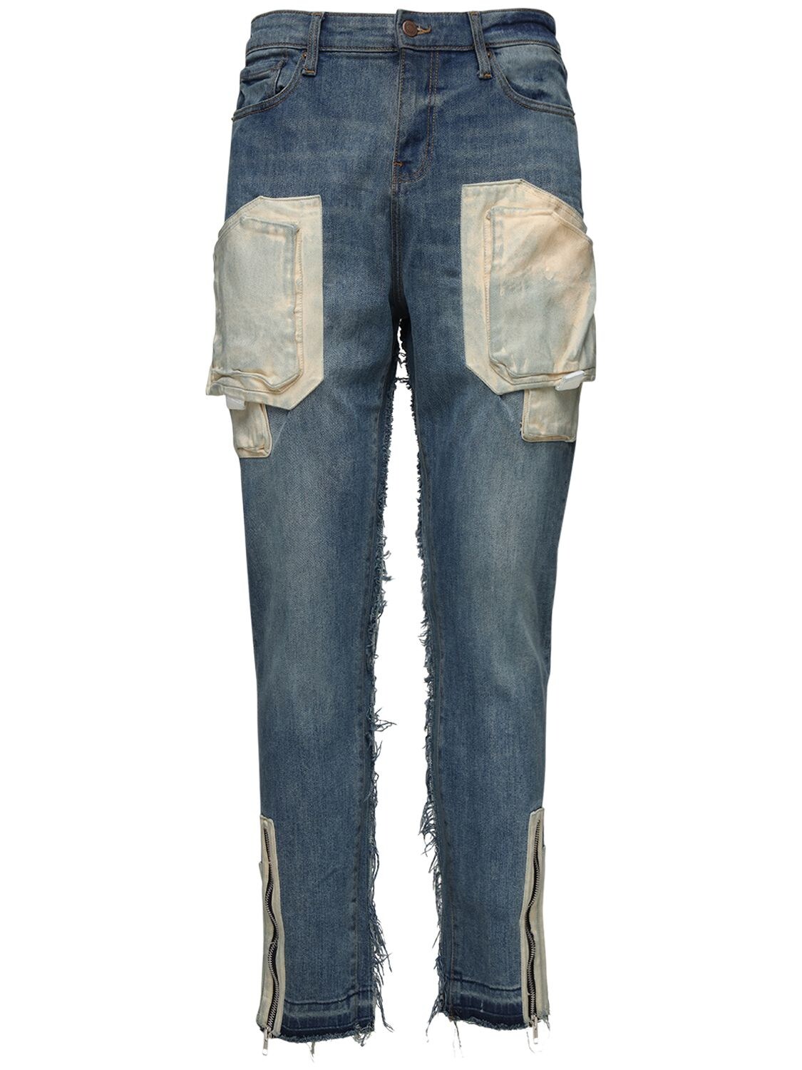Val. Kristopher - 15cm cargo cotton denim jeans - Blue/Sand | Luisaviaroma