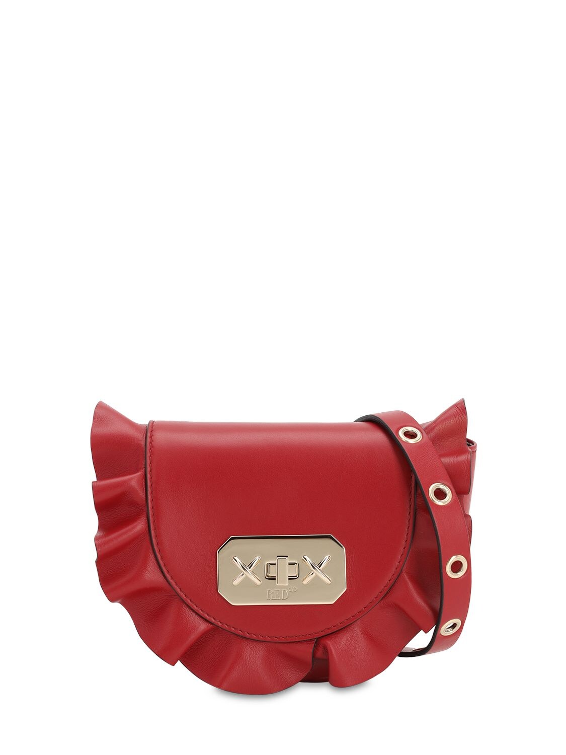Red Valentino Audrey Leather Shoulder Bag In Ribes