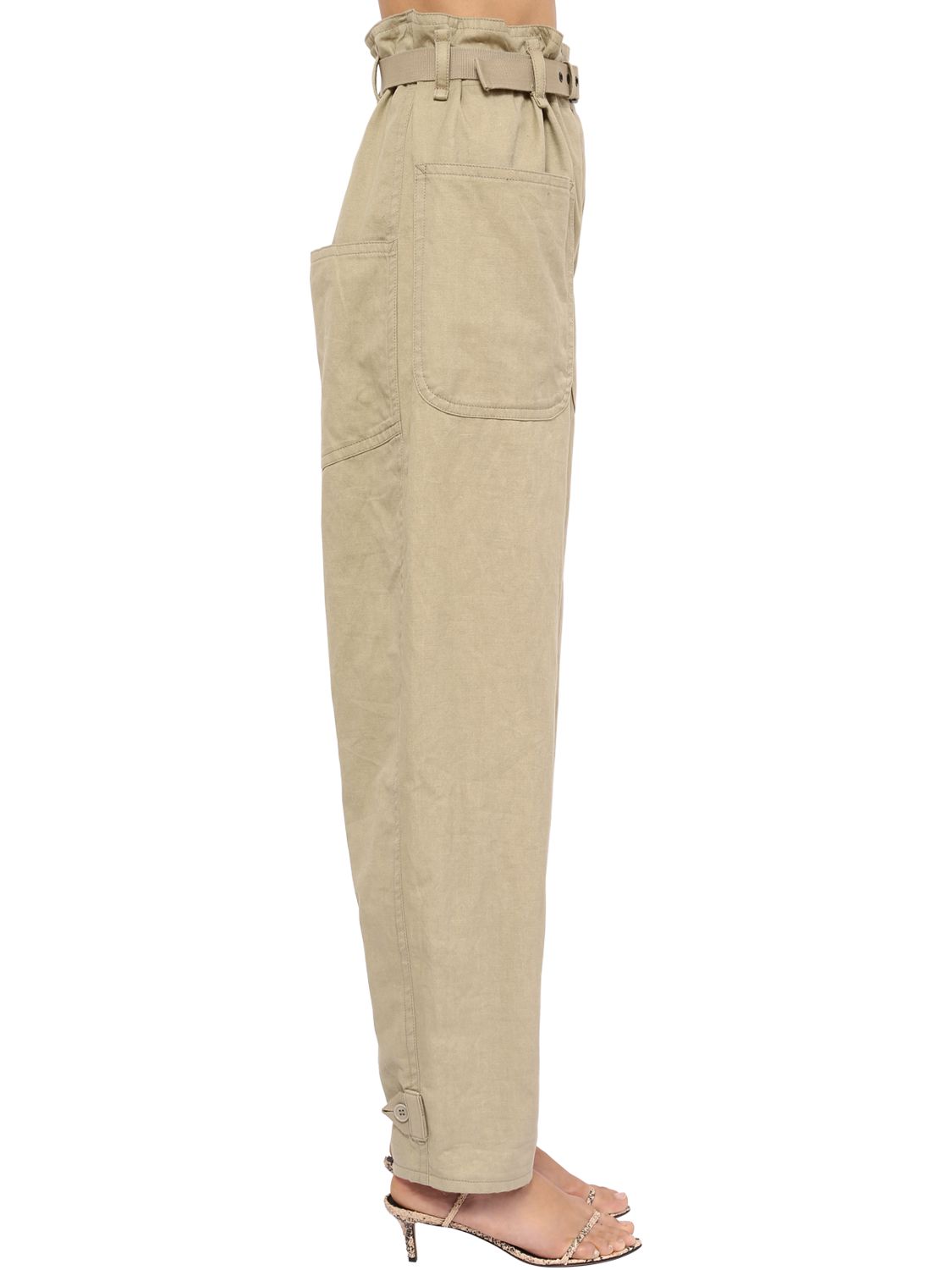 ISABEL MARANT ÉTOILE RINNY HIGH WAIST CANVAS PANTS