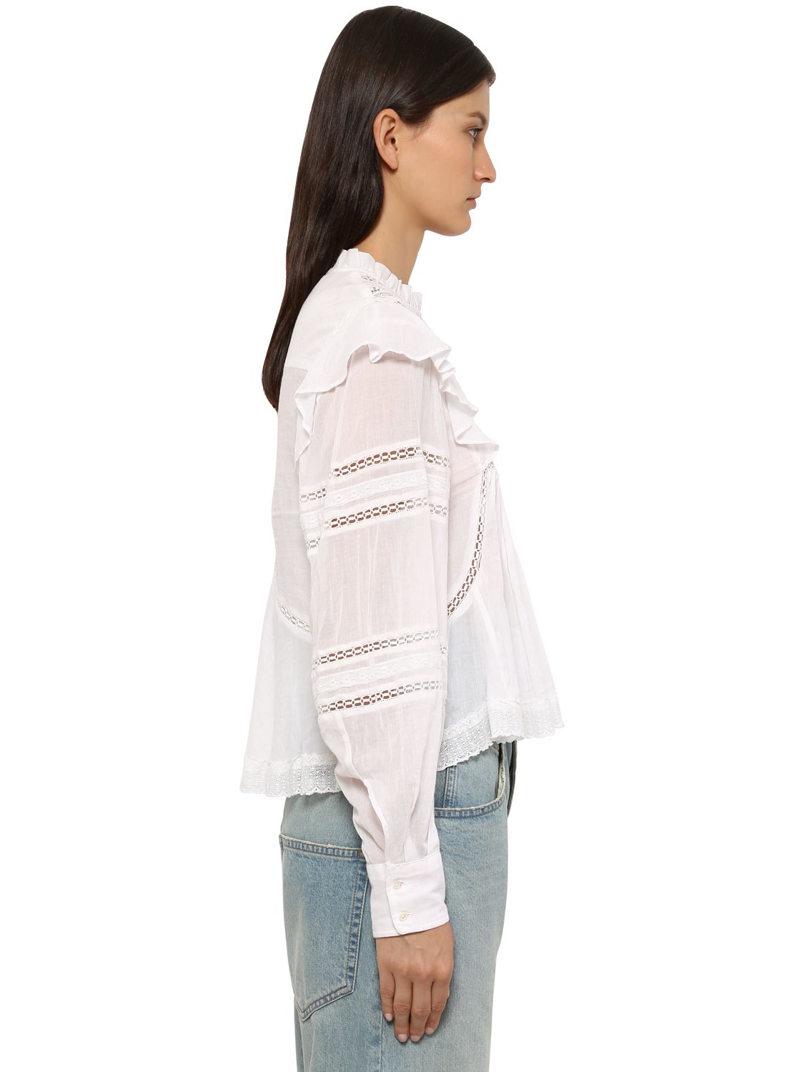 ISABEL MARANT ÉTOILE VIVIANA RUFFLED COTTON SHIRT