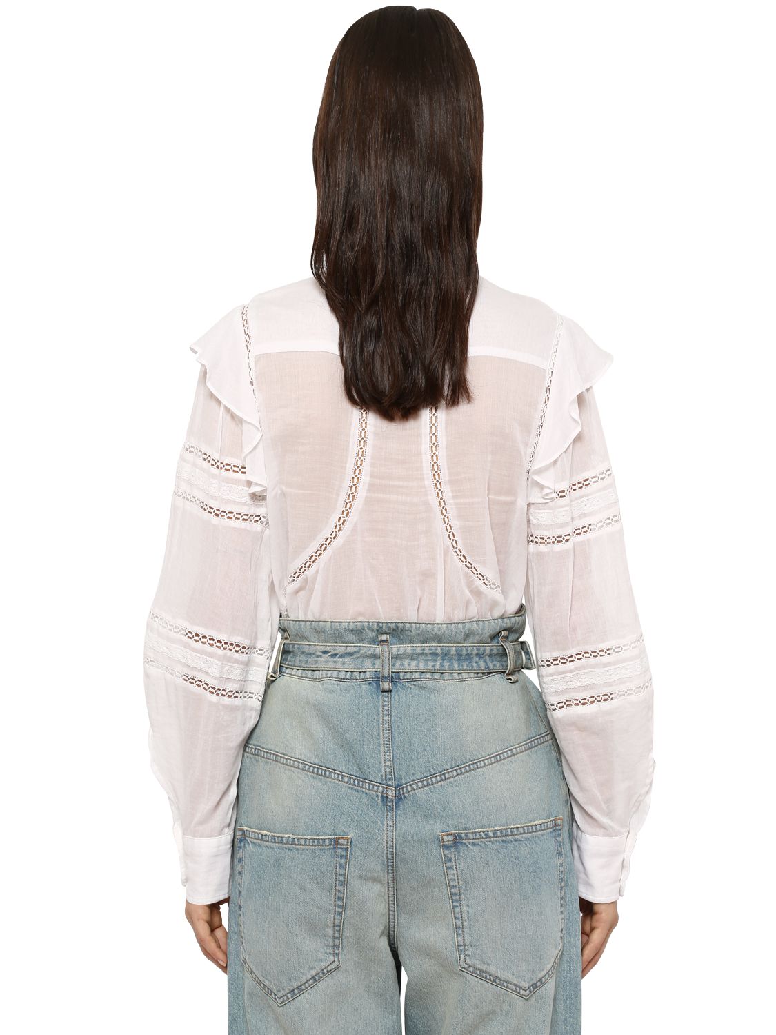 ISABEL MARANT ÉTOILE VIVIANA RUFFLED COTTON SHIRT