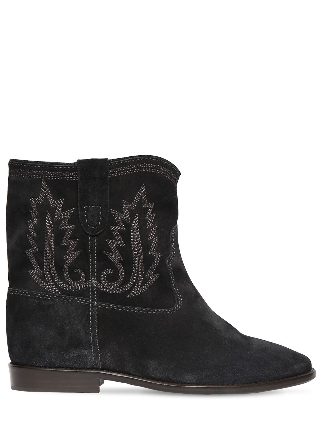 Isabel Marant 60mm Crisi Suede Ankle Boots In Washed Black
