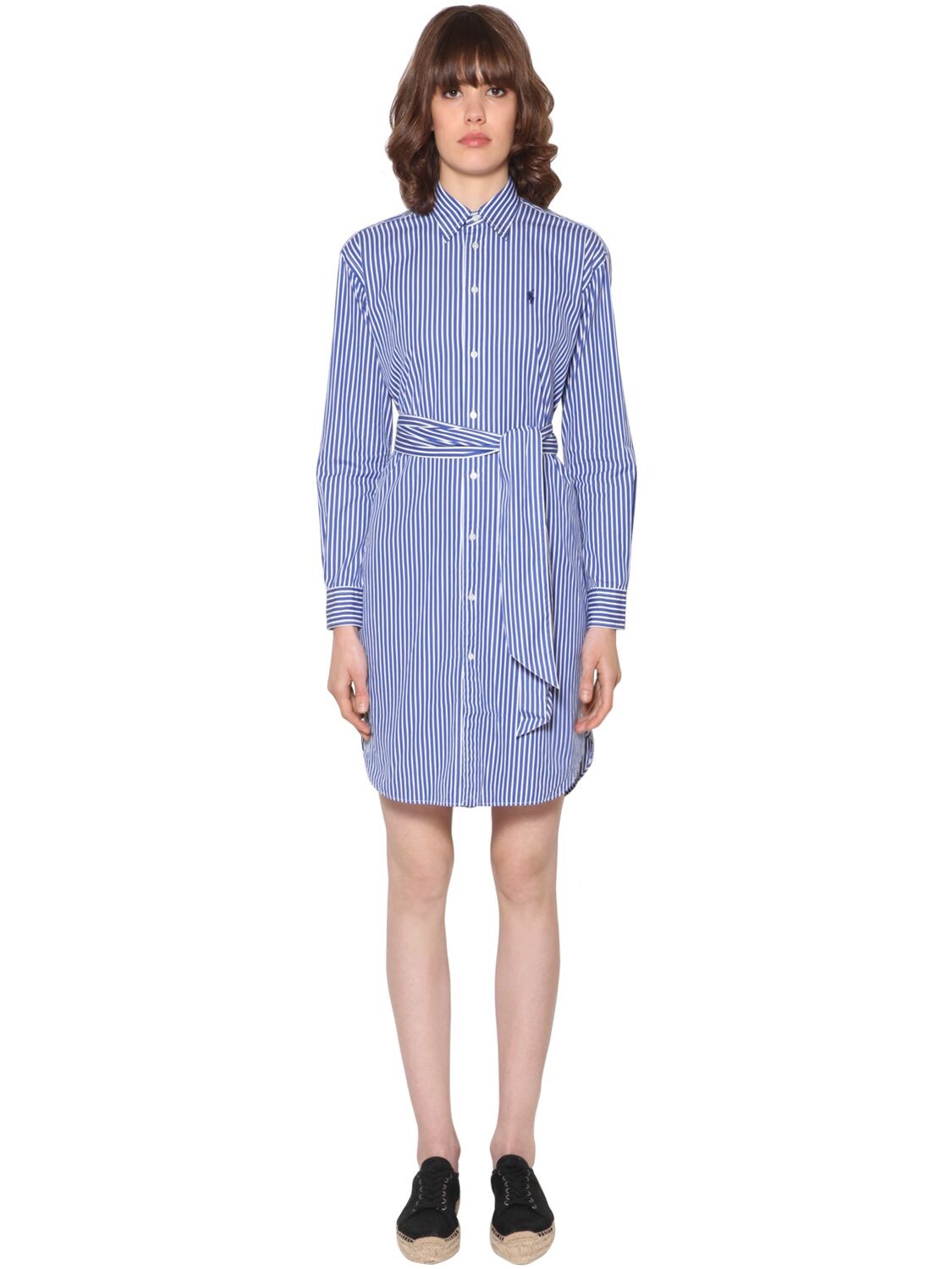 POLO RALPH LAUREN STRIPED COTTON SHIRT DRESS,71IE50018-MDA00