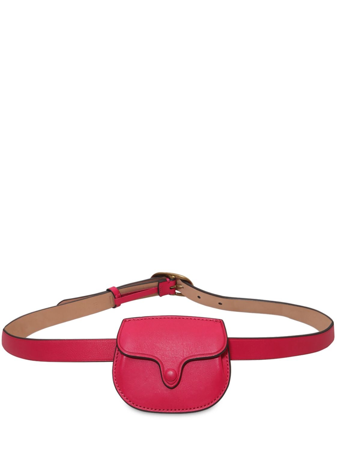 Polo Ralph Lauren Leather Belt Bag In Fuchsia
