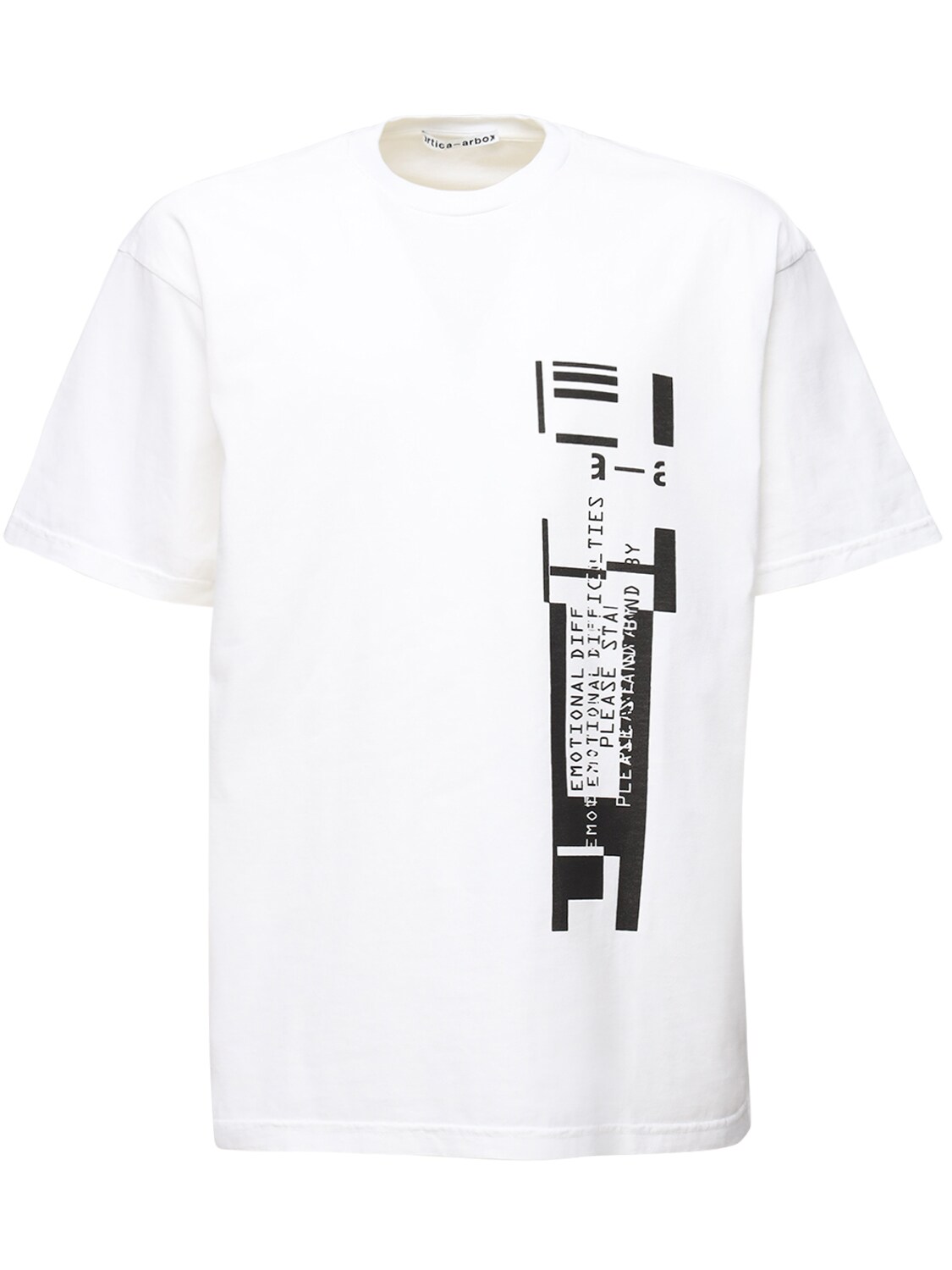 A-a   Artica-arbox Emotional Printed Cotton Jersey T-shirt In White