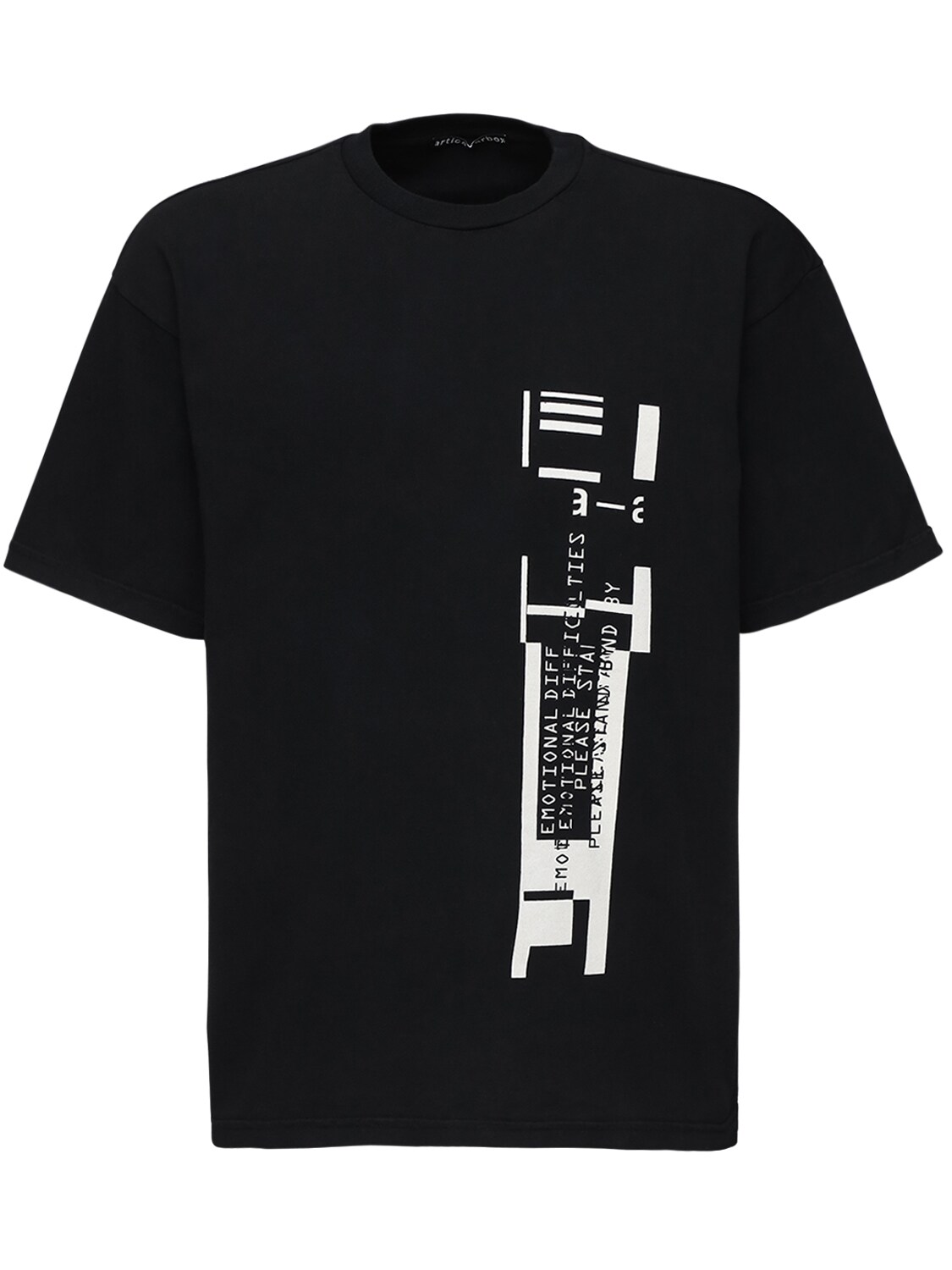 A-a   Artica-arbox Emotional Printed Cotton Jersey T-shirt In Black
