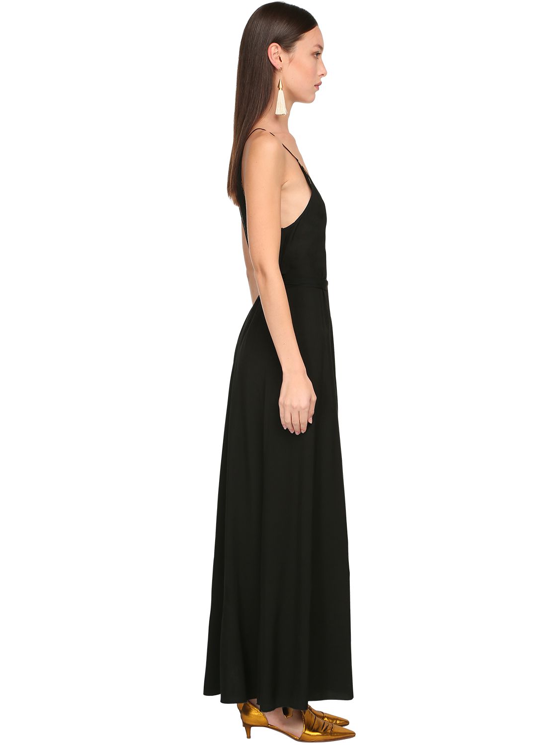 FORTE FORTE POPLIN & LUREX LONG DRESS