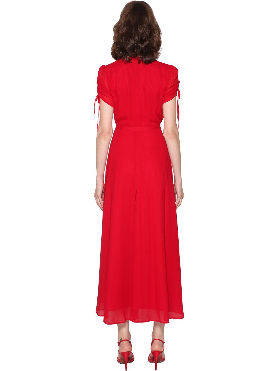 ralph lauren red wrap dress