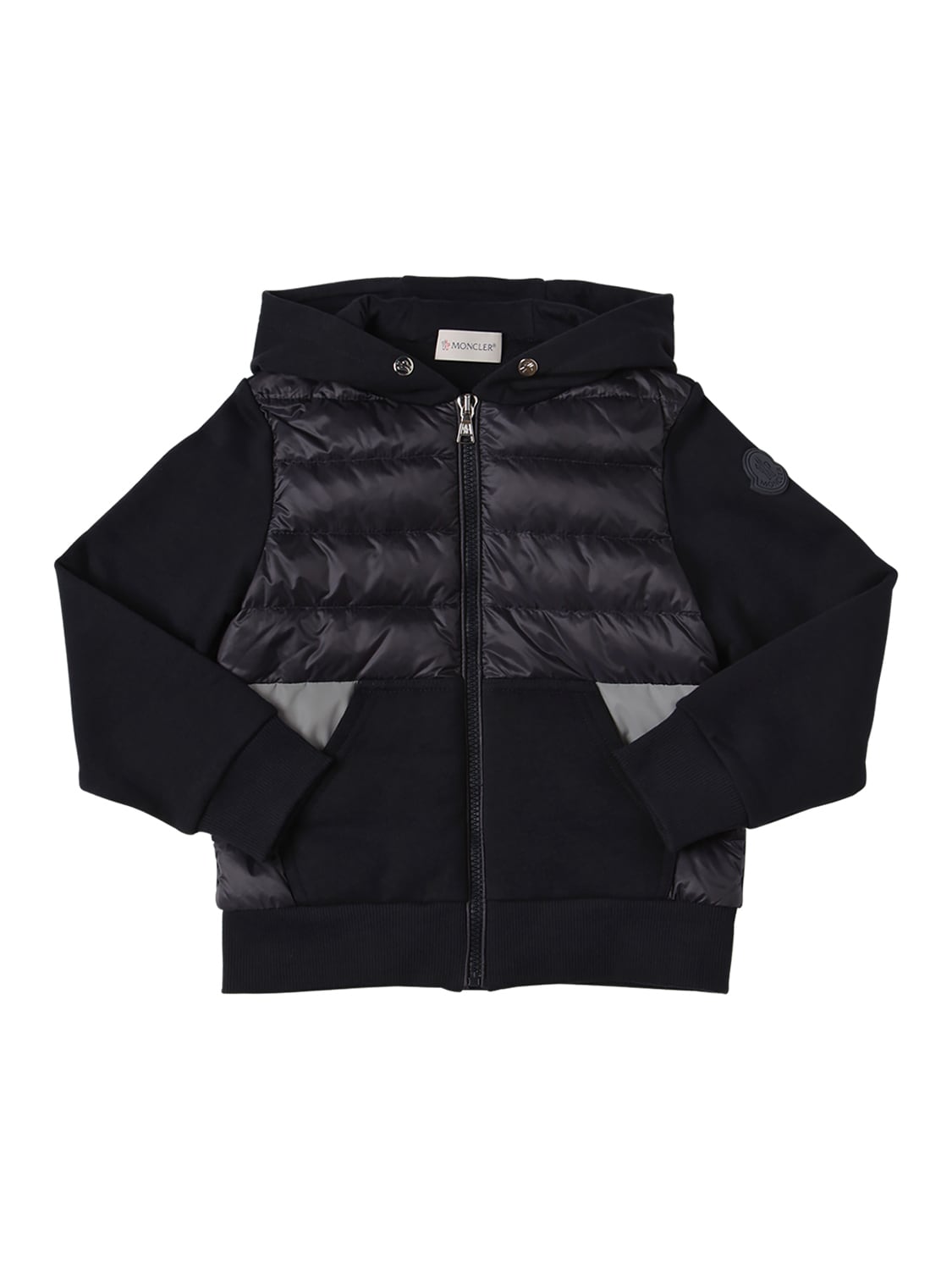 Moncler Kids' Hooded Nylon & Cotton Jacket In Navy