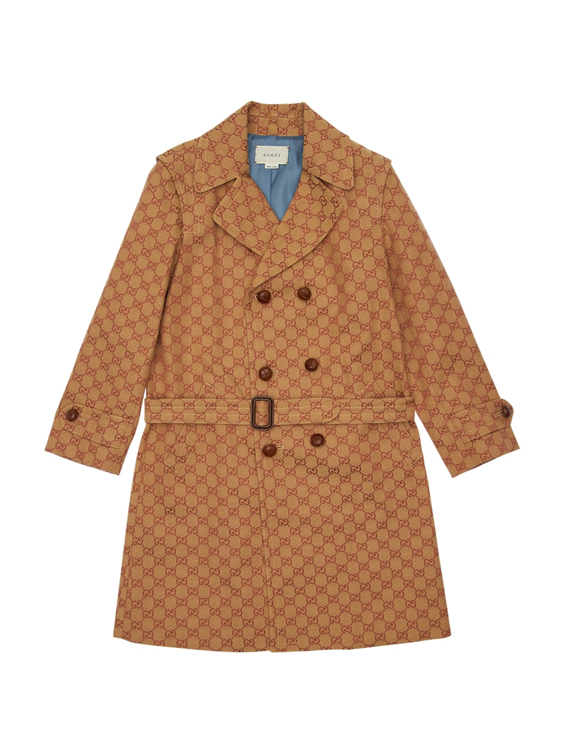 GUCCI ALL OVER LOGO COTTON CANVAS TRENCH COAT,71IFH9003-OTU1OQ2