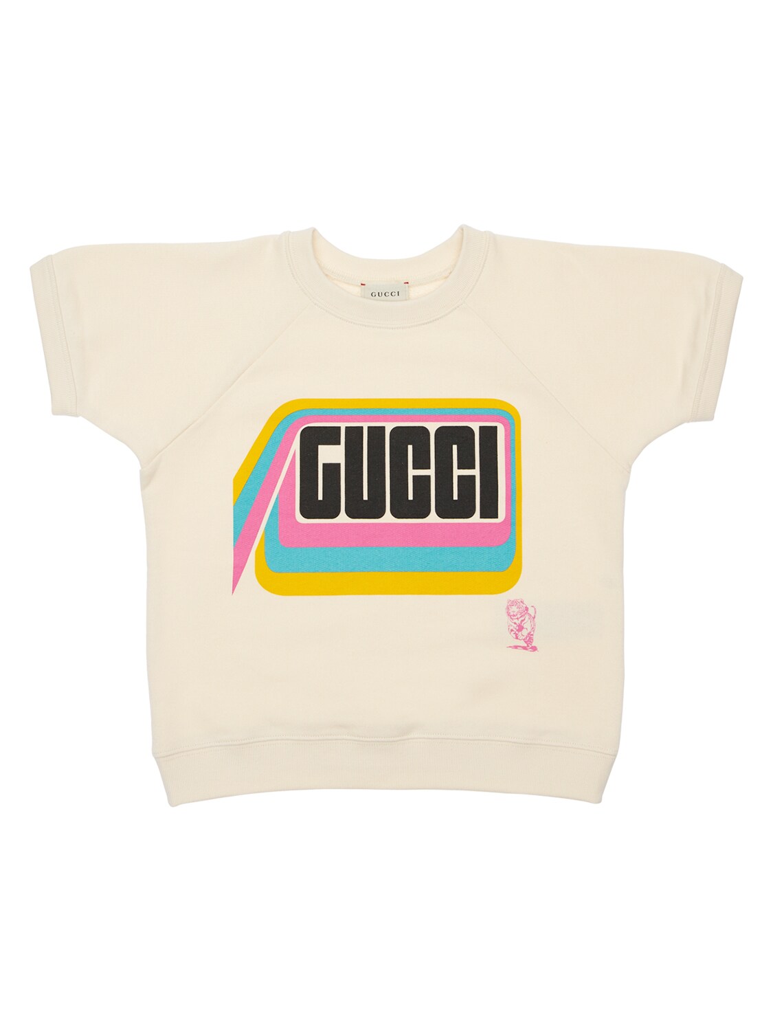 Gucci Logo Print Cotton Sweatshirt In White