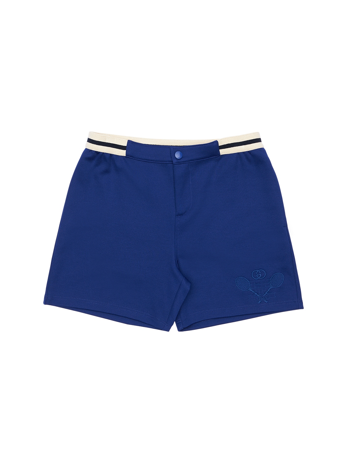 Gucci Kids' Technical Jersey Sweat Shorts In Navy