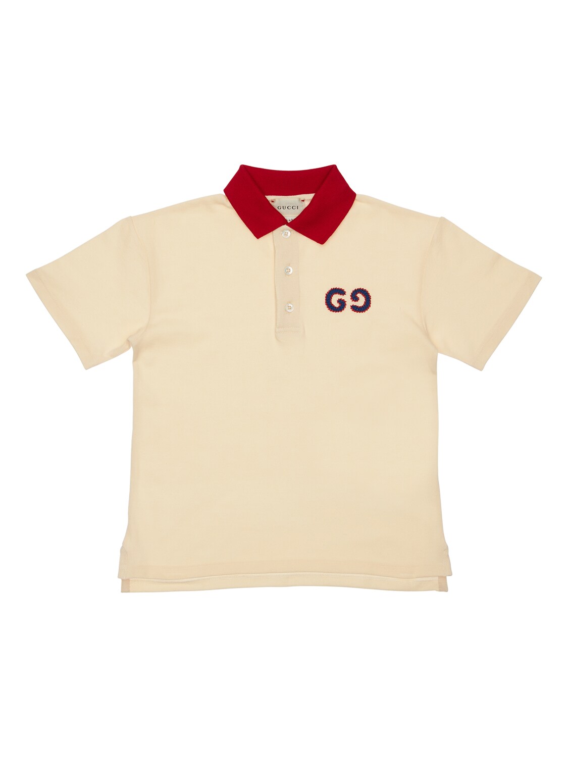 Gucci Kids' Cotton Piquet Polo W/ Logo In White