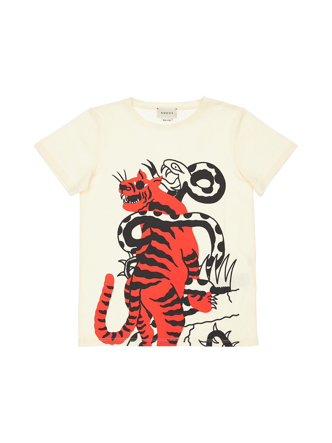 Gucci Kids' Printed Cotton Jersey T-shirt In White