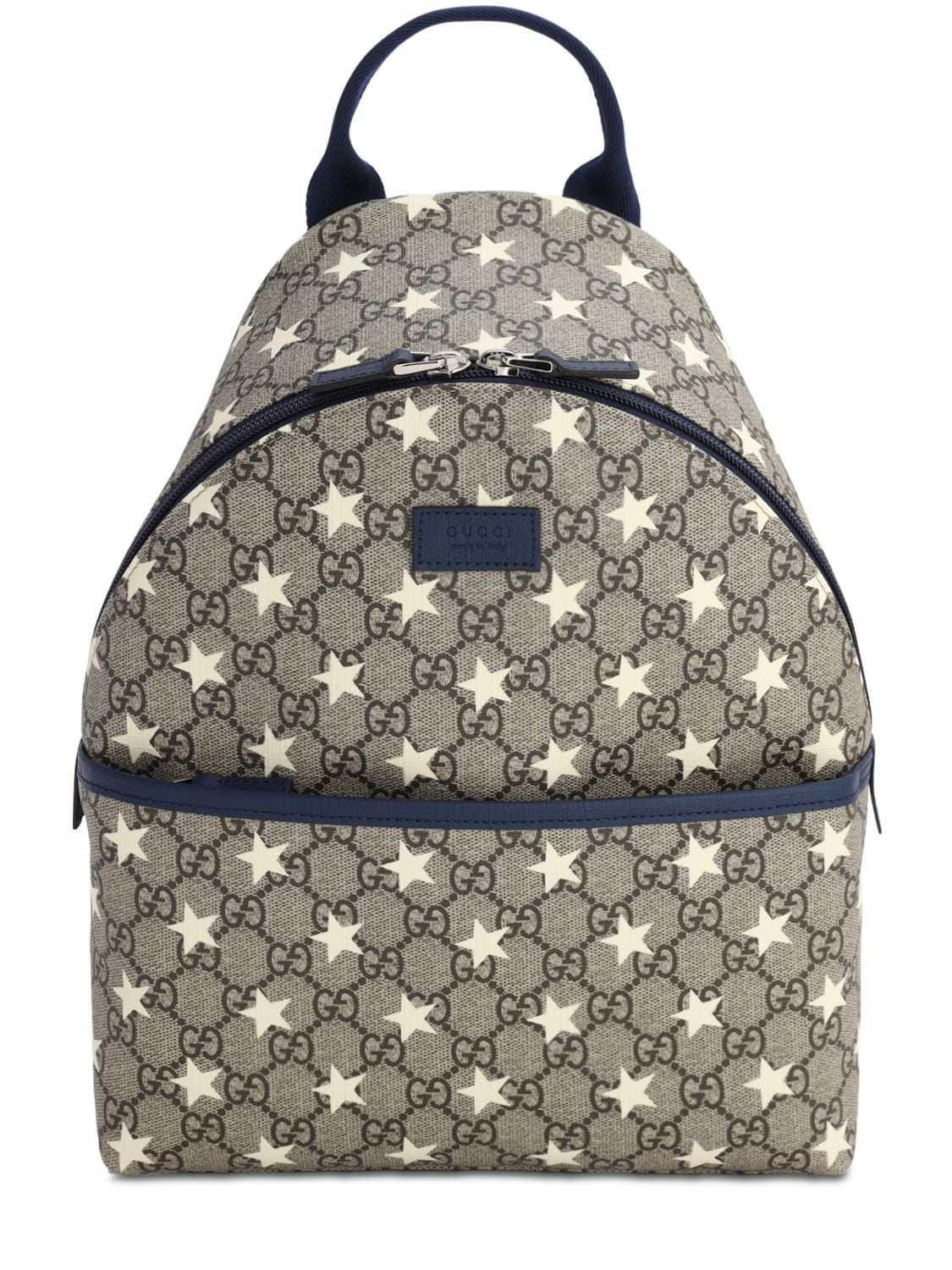 Gucci Kids' Gg Supreme Stars Print Backpack In Beige