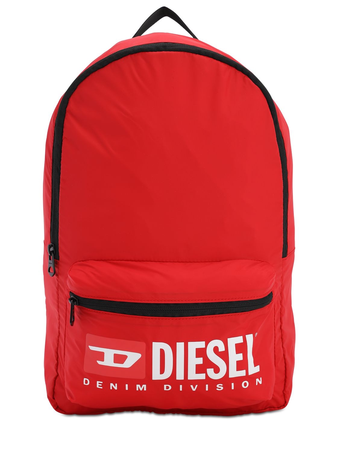 Diesel Kids' Logo Print Nylon Backpack In Red